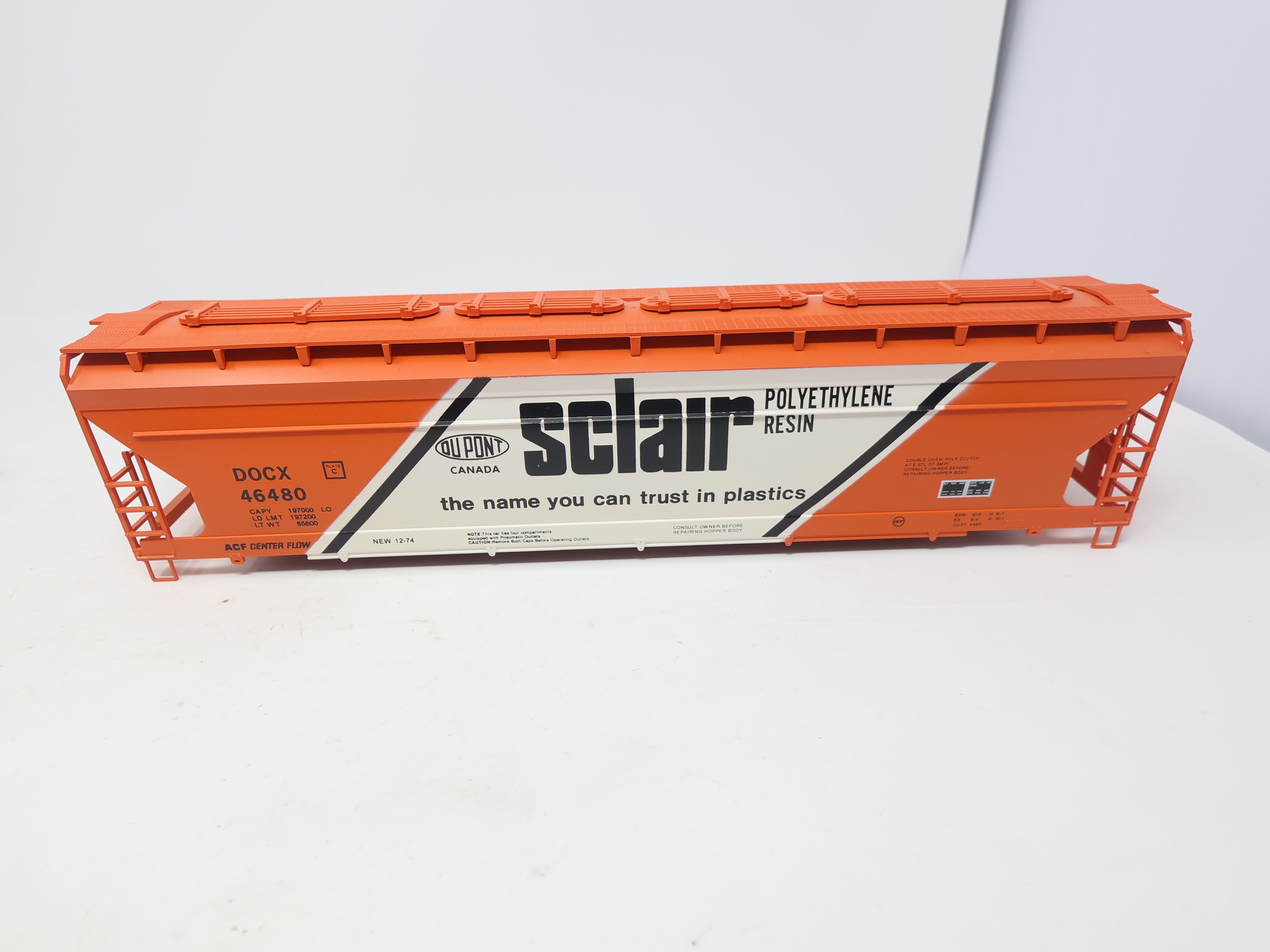 USED Weaver O, Covered Hopper, Sclair DOCX #46480, 3 Rail