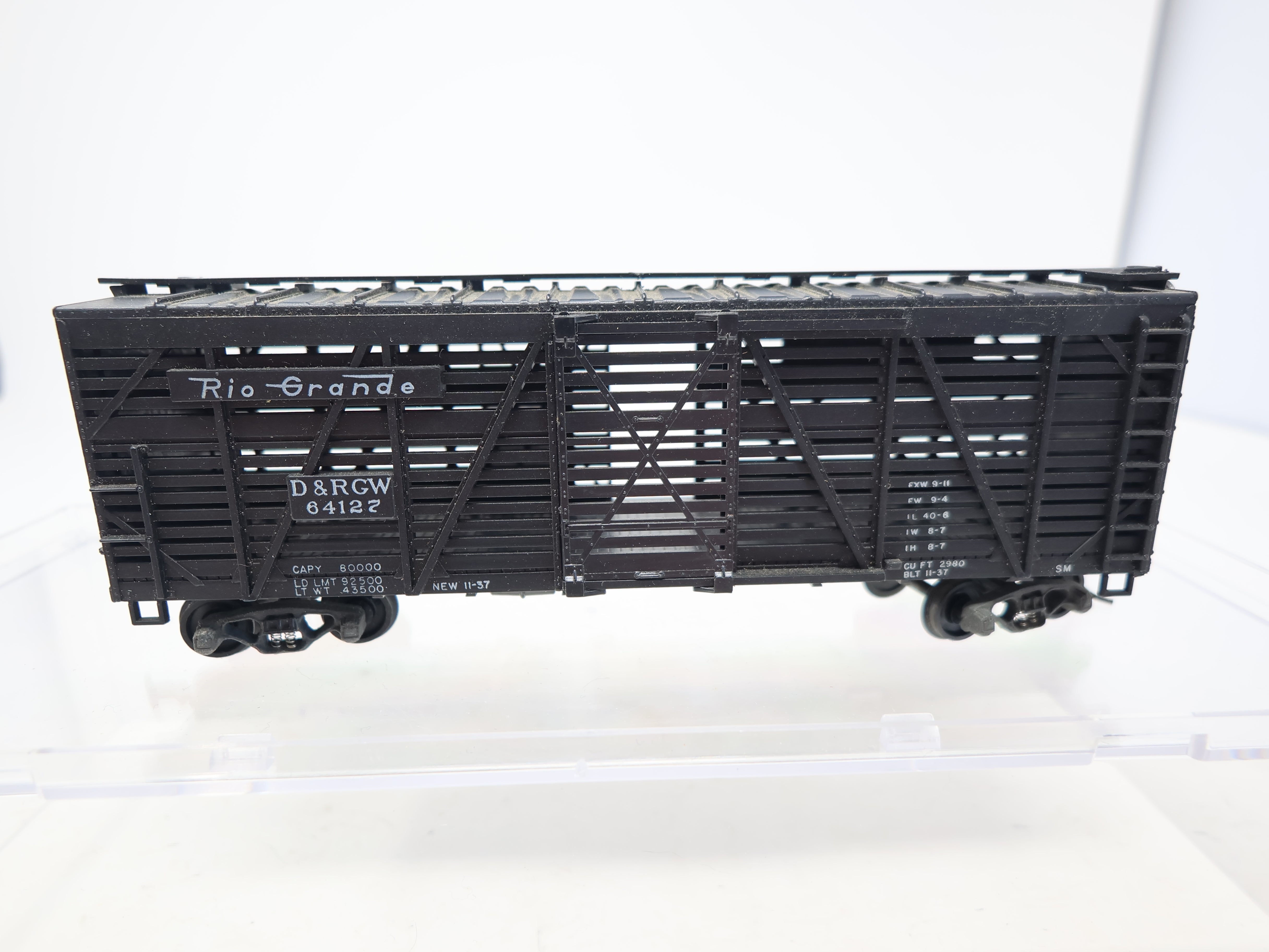 USED Athearn HO Scale, 40' Stock Car, Rio Grande D&RGW #64127