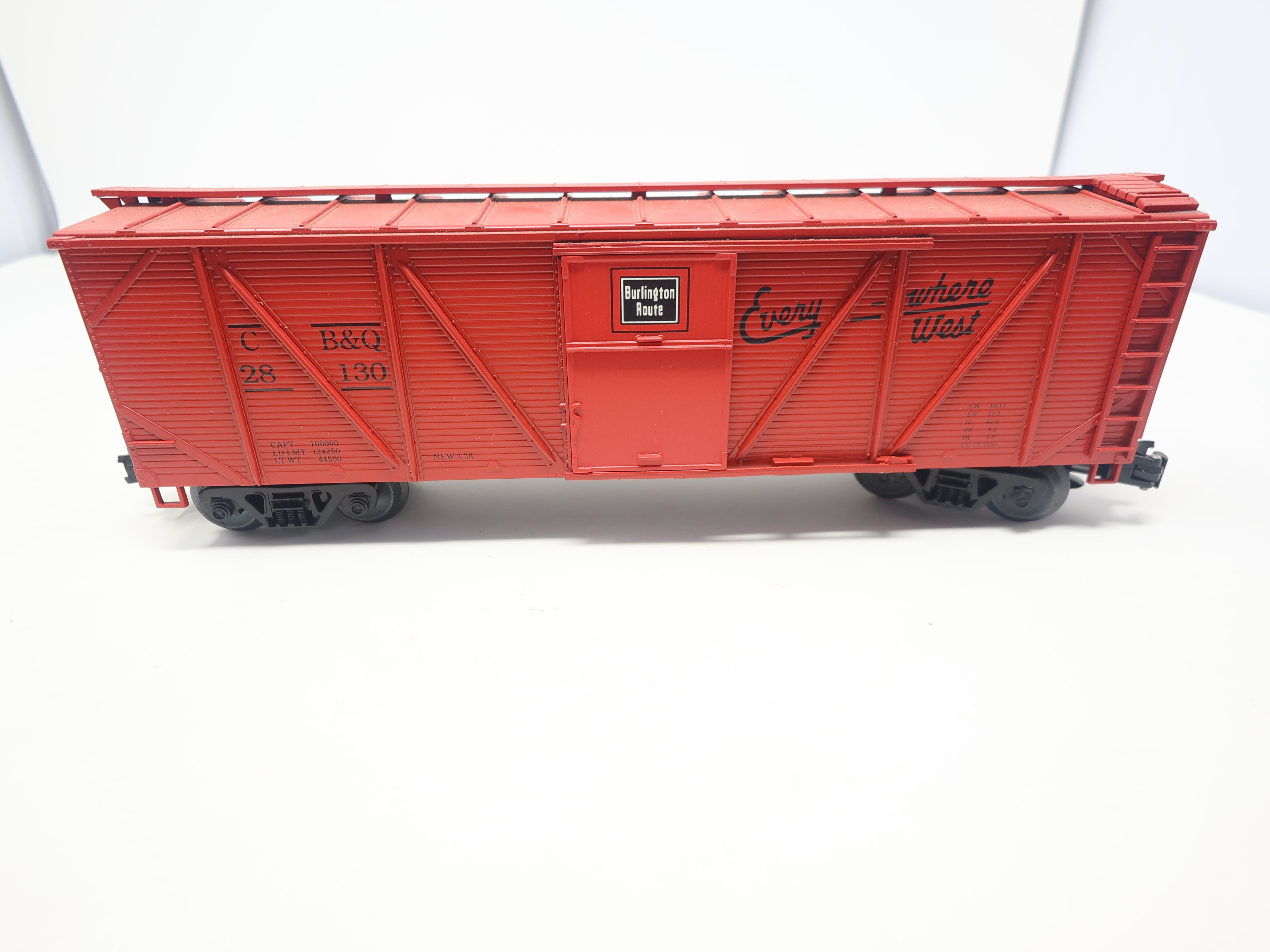 USED Weaver U3301L O, Outside Braced Box Car, Chicago, Burlington & Quincy CB&Q #28130, 3 Rail