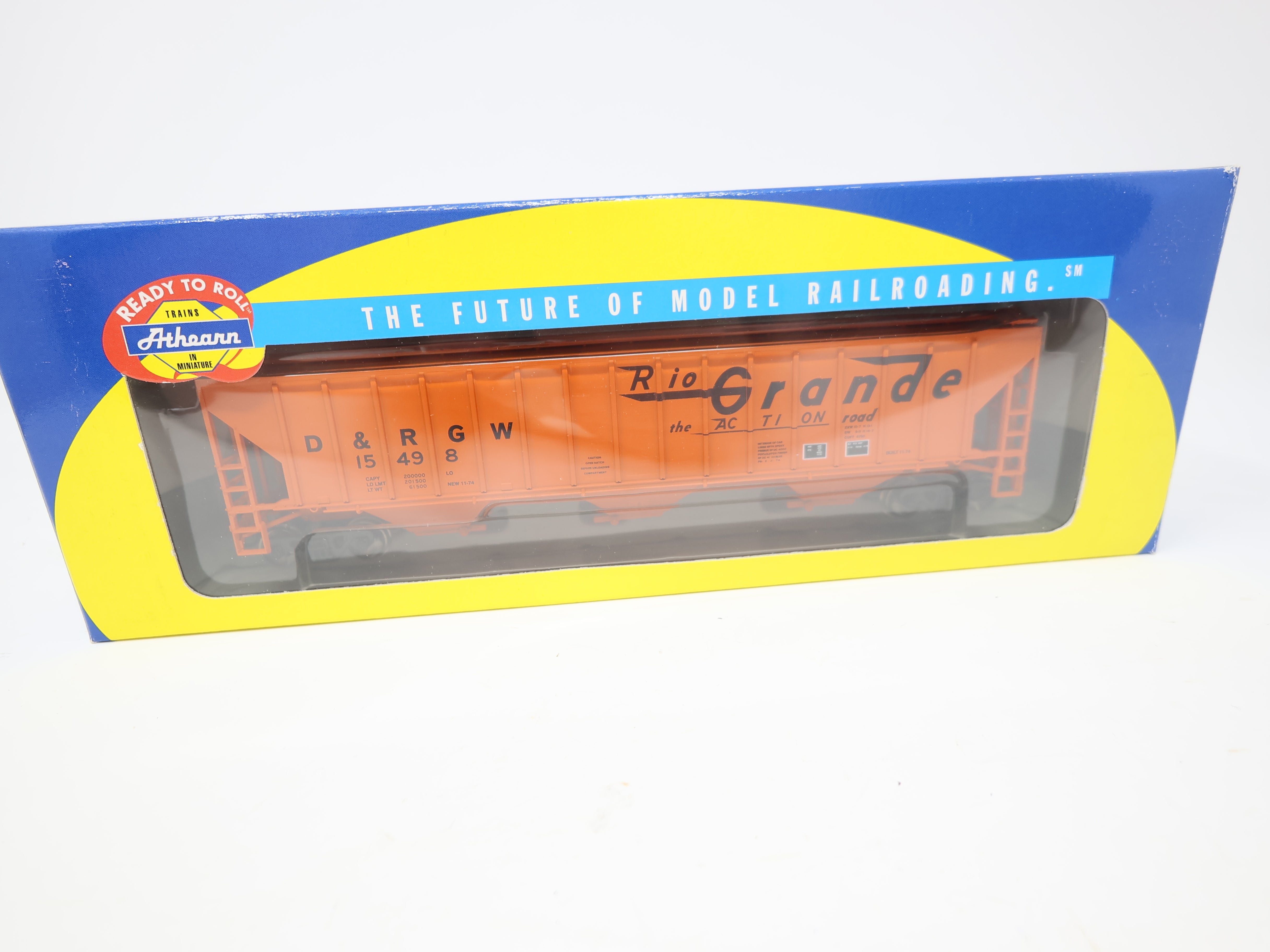 Athearn 7151 HO Scale, 54' PS Covered Hopper, Denver and Rio Grande D&RGW #15498