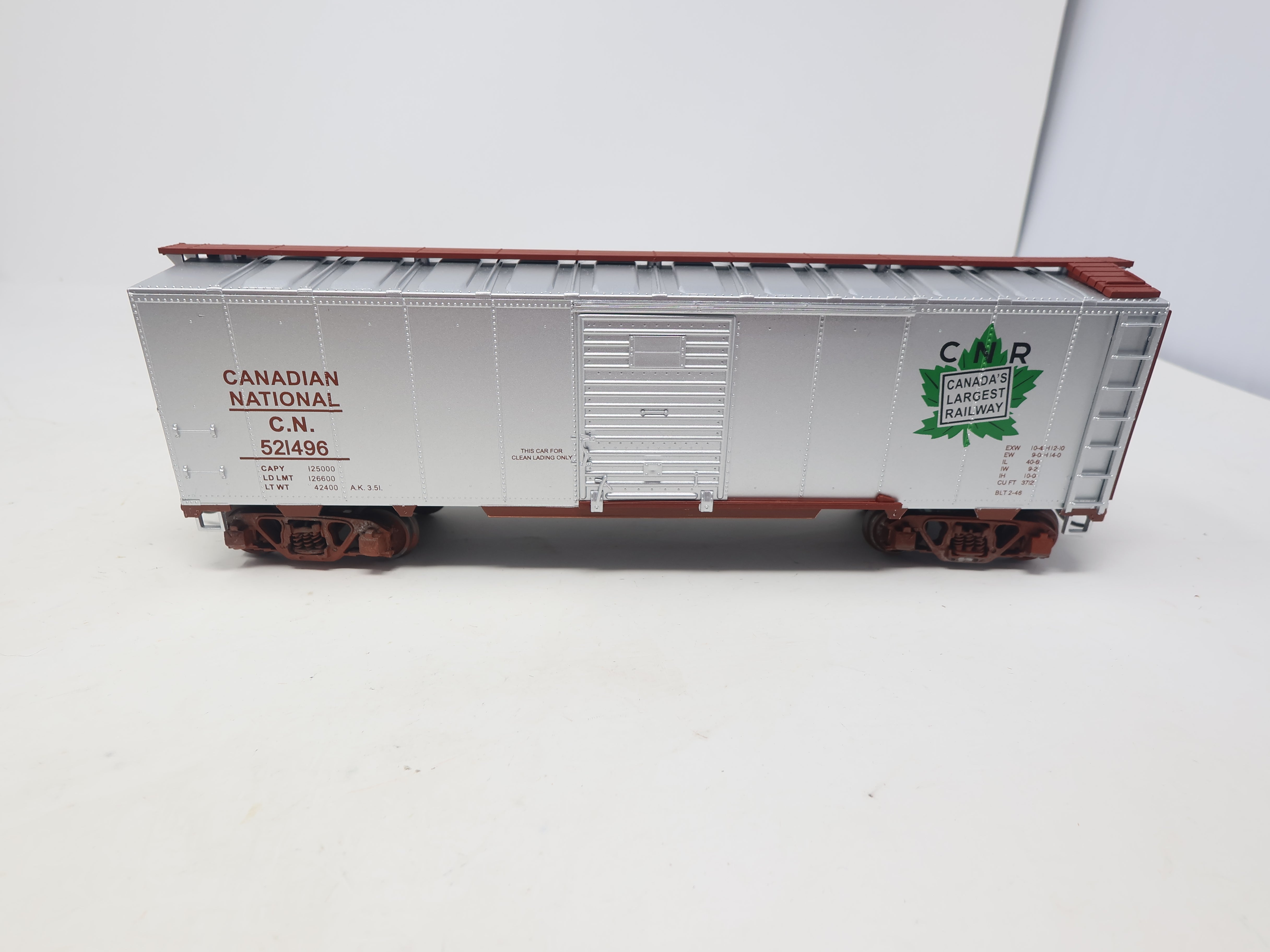 USED Weaver U3540SD O, Steel Side Box Car, Canadian National CN #521496, 2 Rail