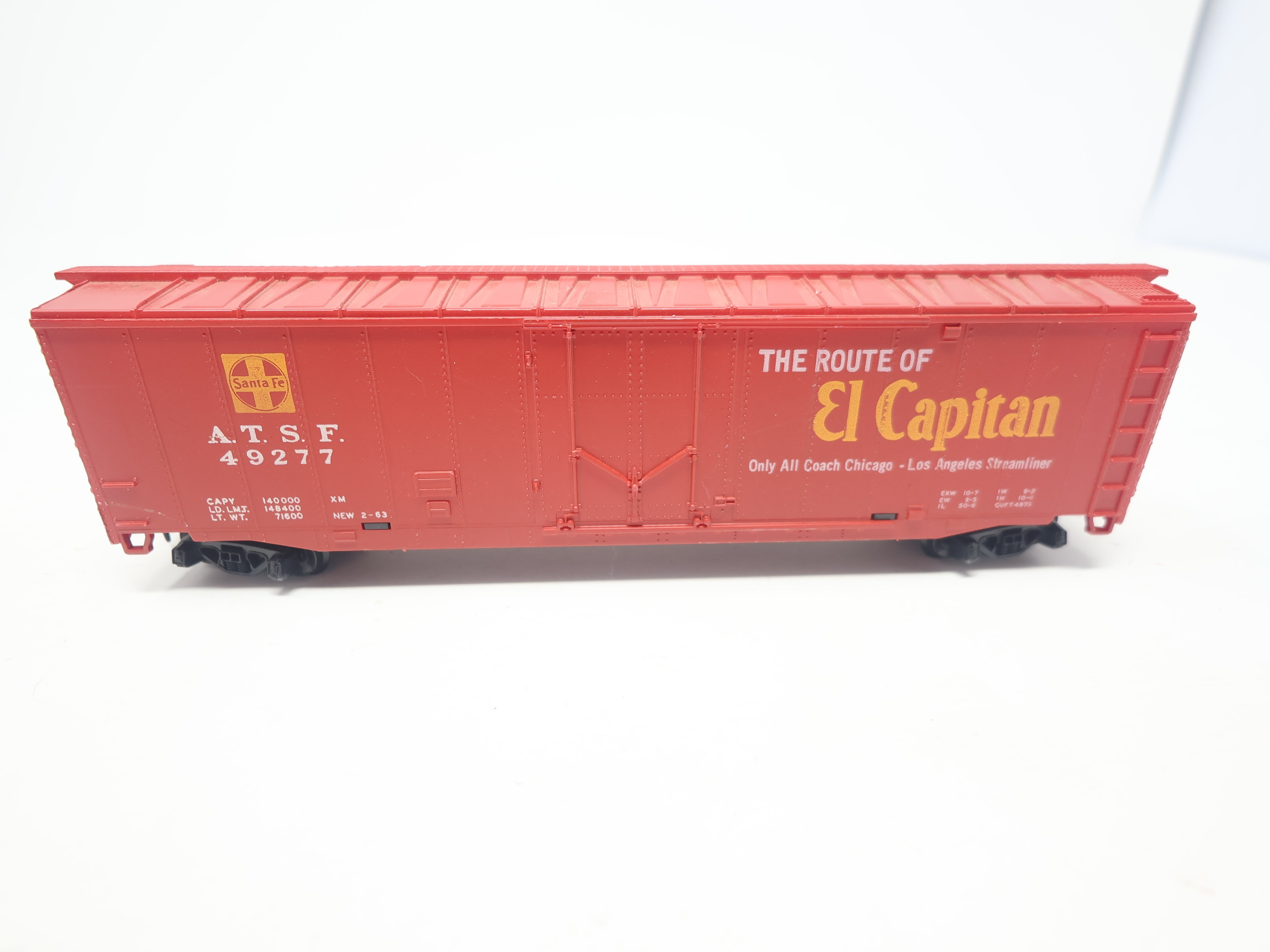 USED Tyco HO Scale, 50' Box Car, Santa Fe ATSF #49277