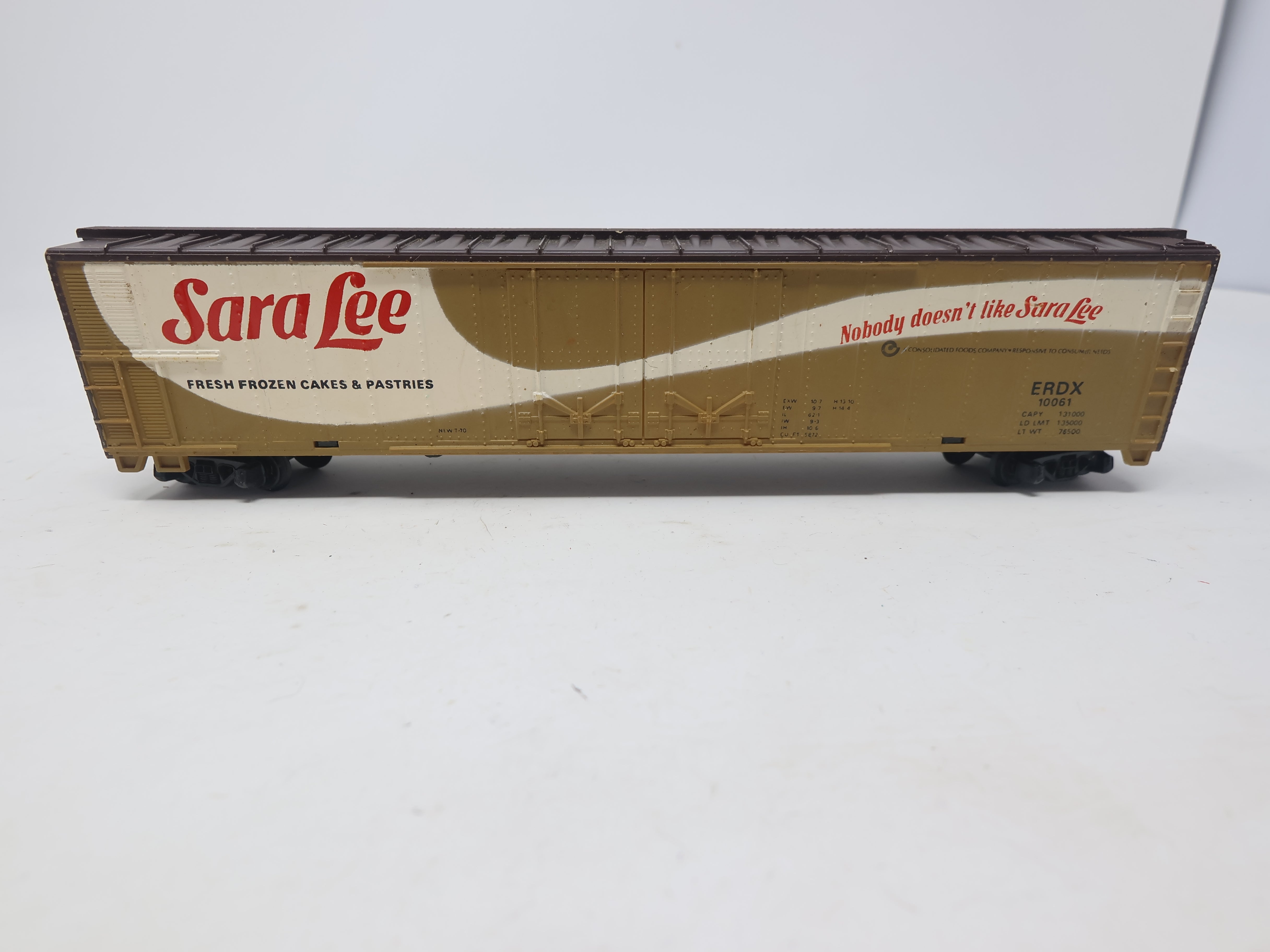 USED Tyco HO Scale, 60' Box Car, Sara Lee ERDX #10061