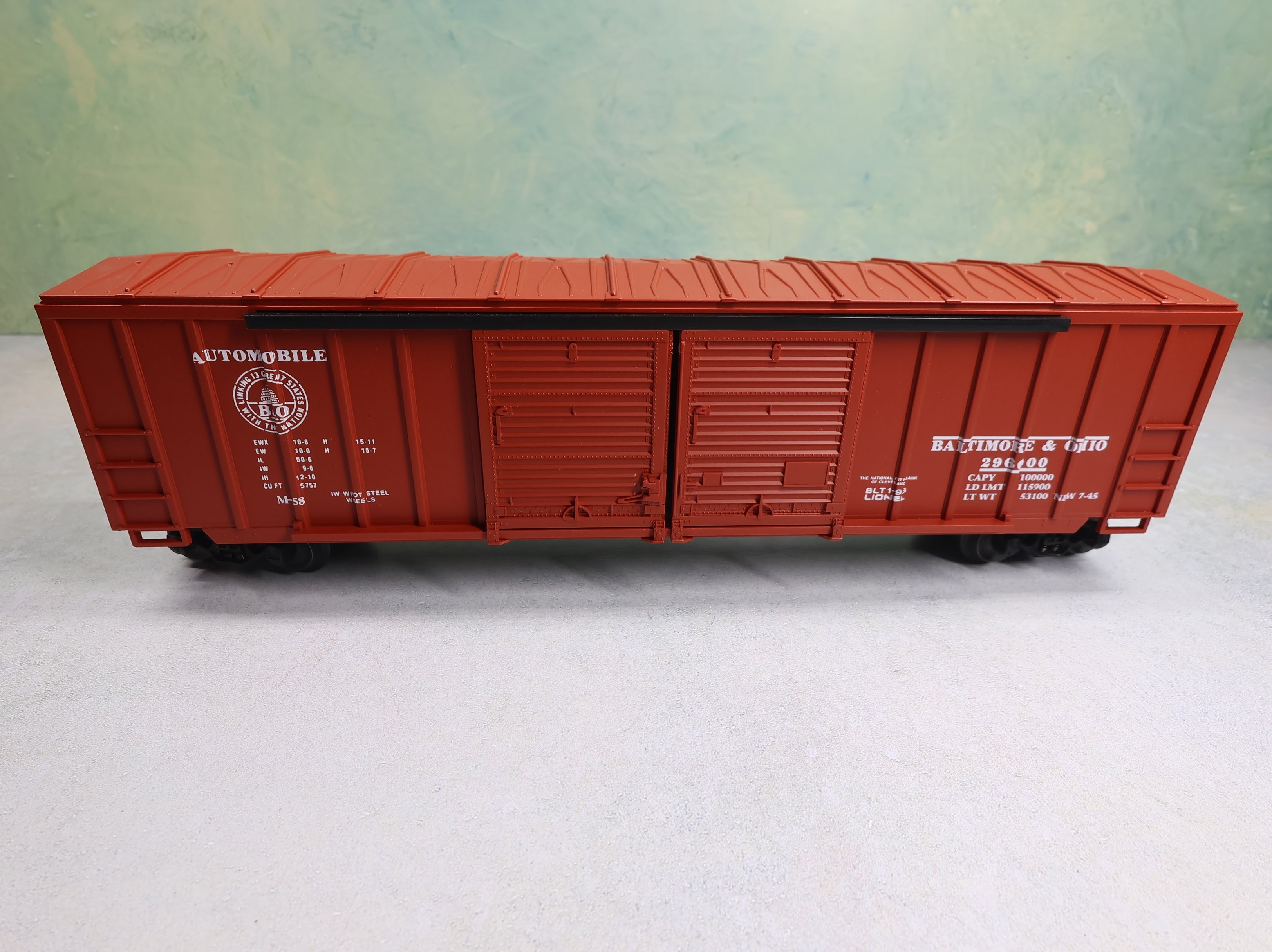 USED Lionel #6-17209 O Double Door Box Car Baltimore and Ohio B&O #296000