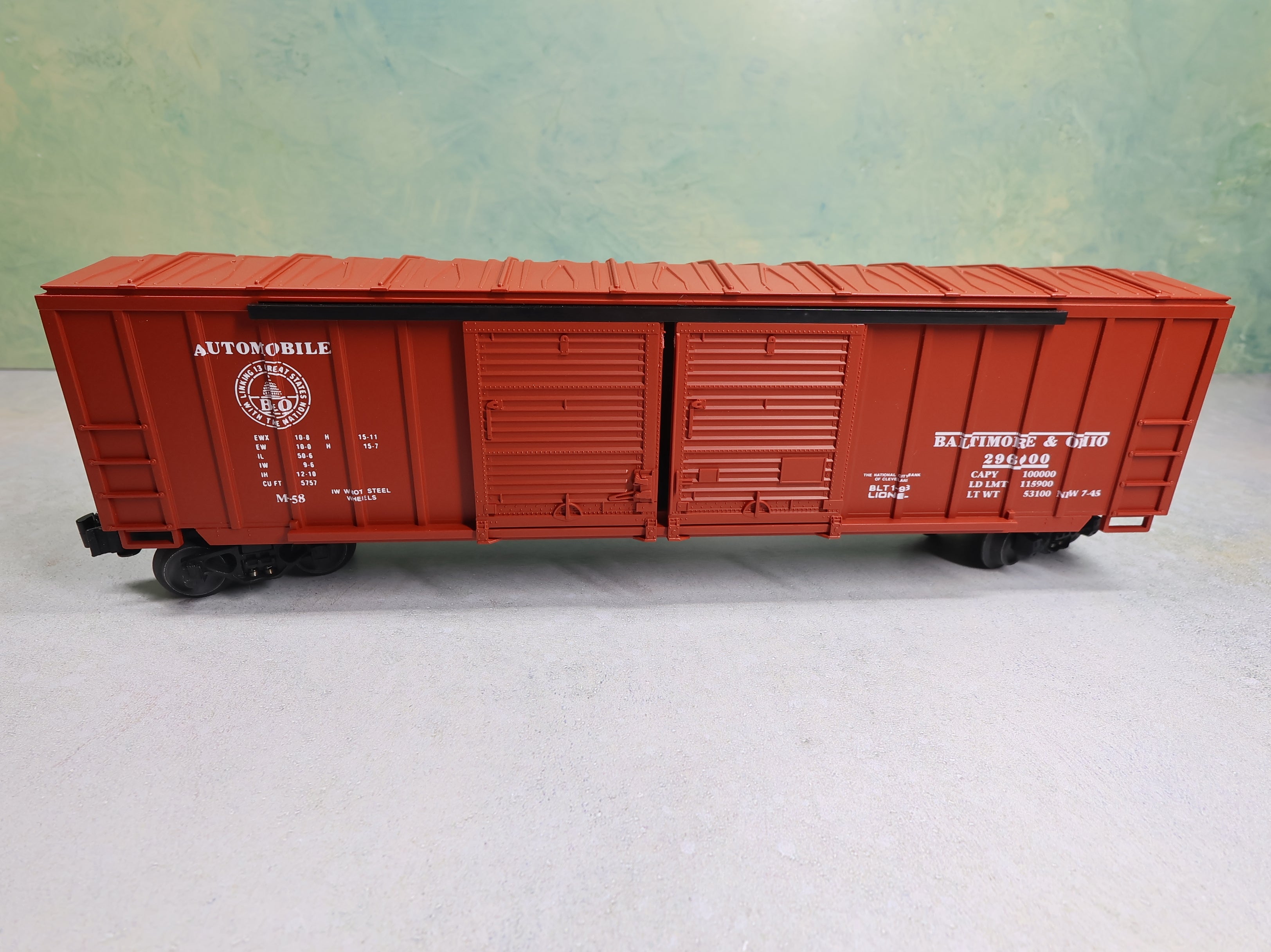 USED Lionel #6-17209 O Double Door Box Car Baltimore and Ohio B&O #296000