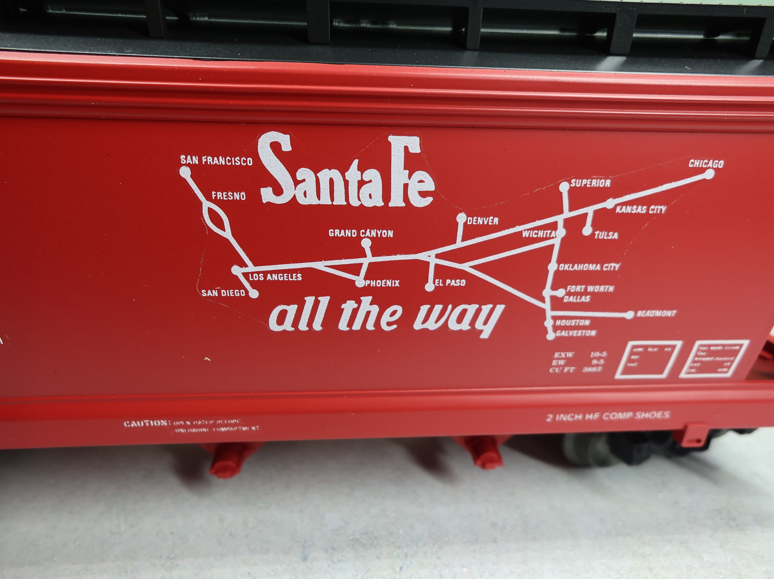 USED Lionel O Center Flow Covered Hopper Santa Fe ATSF #141702 Custom