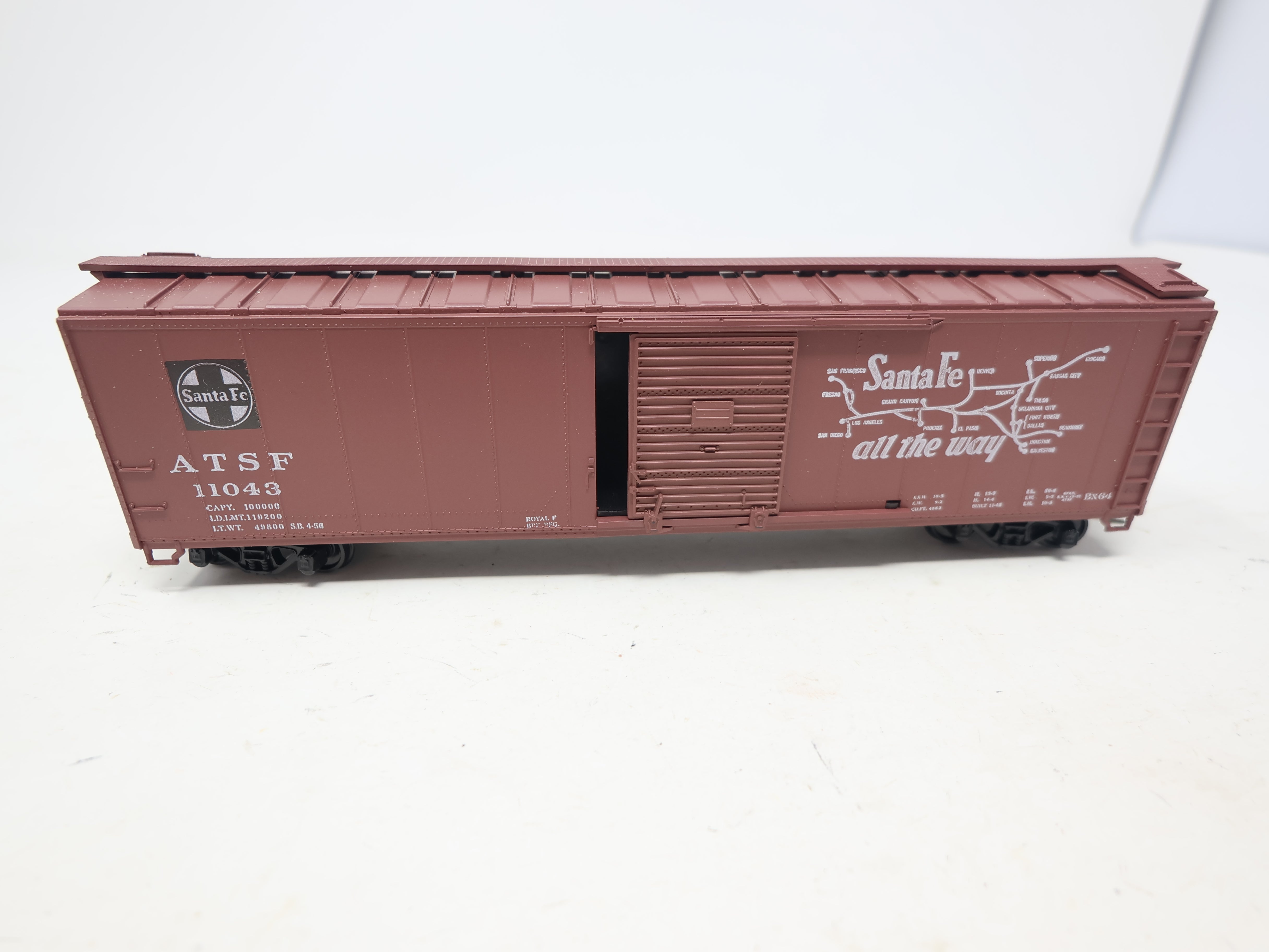 USED Athearn 5052 HO Scale, 50' SD Box Car, Santa Fe ATSF #11043, El Capitan