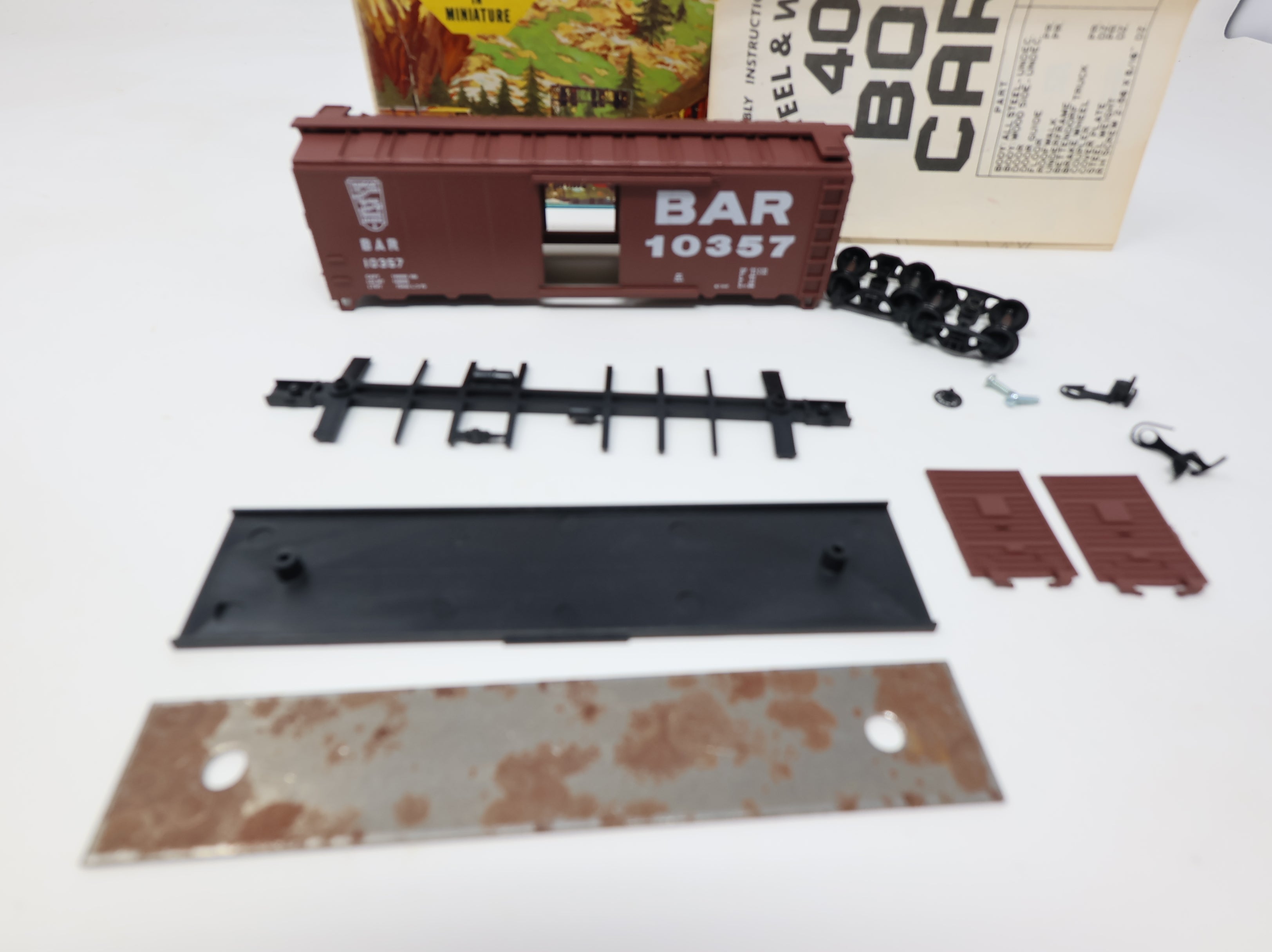 USED Athearn 1037 HO Scale 40' Steel Box Car Bangor & Aroostook BAR #10357 Bev-Bel KIT