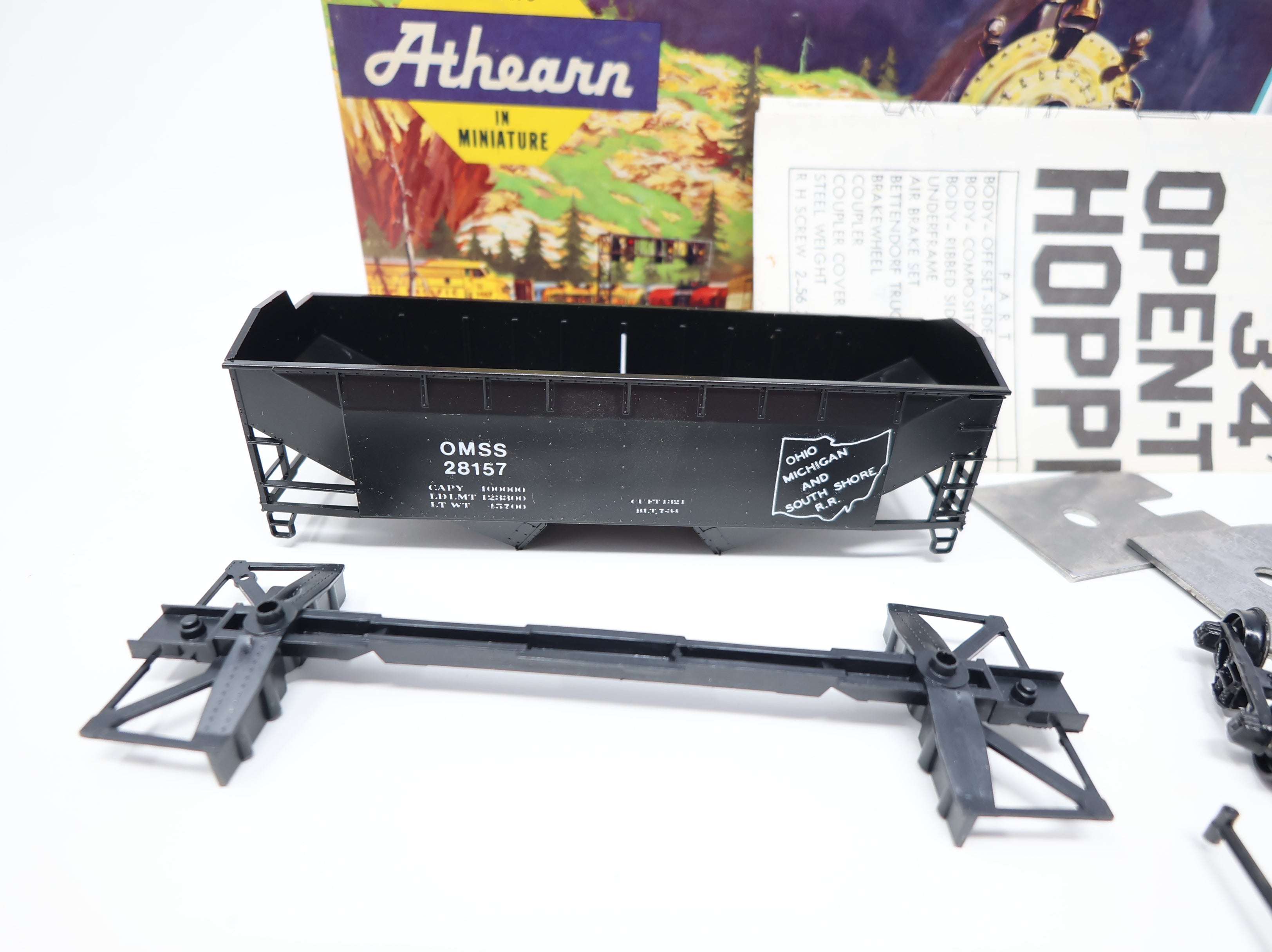 USED Athearn HO Scale Twin Offset Hopper Ohio Michigan & South Shore OMSS #28157 KIT