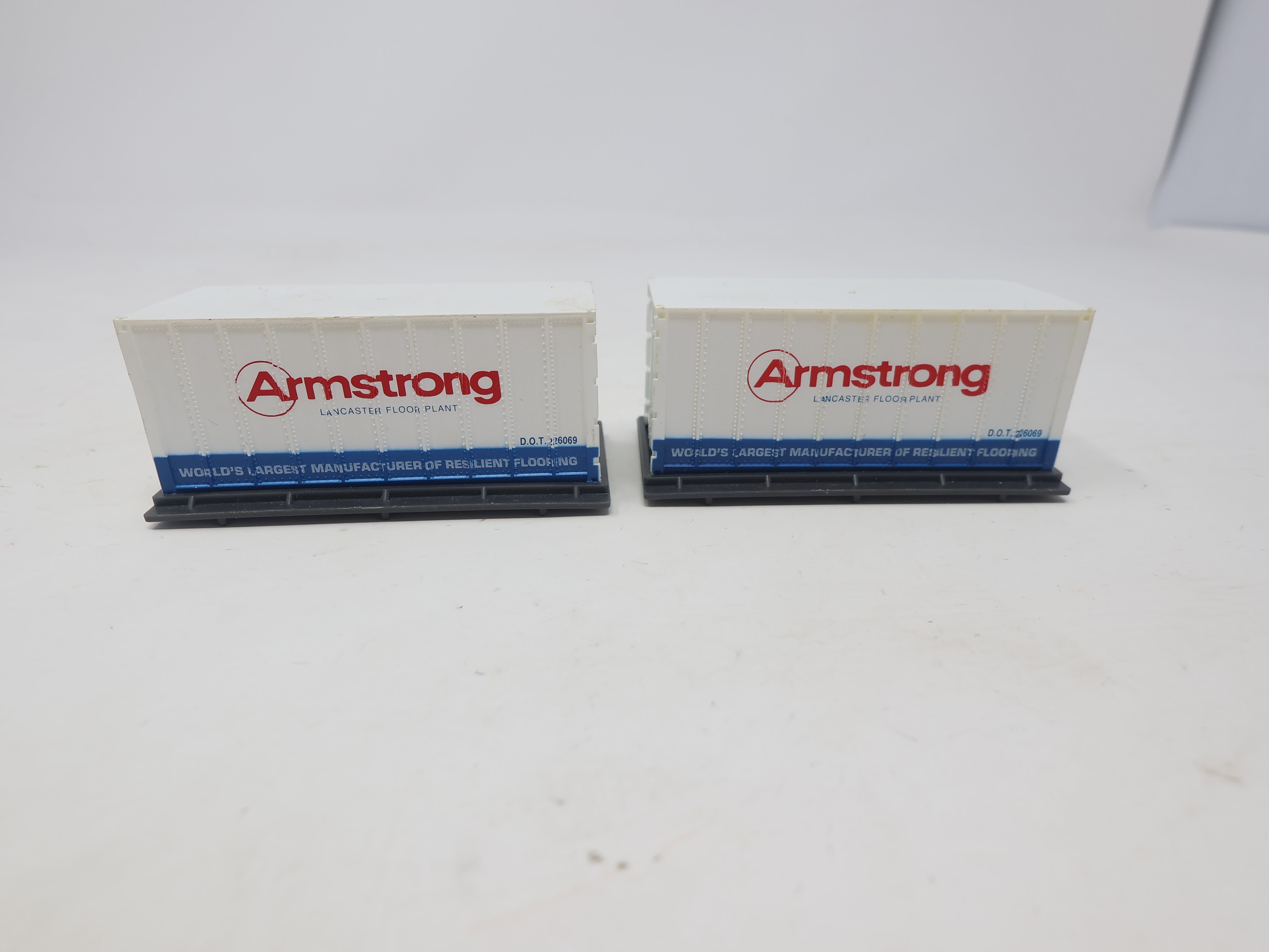 USED HO Scale, Two 20' Container Loads for Flat Car, Amrstrong Flooring