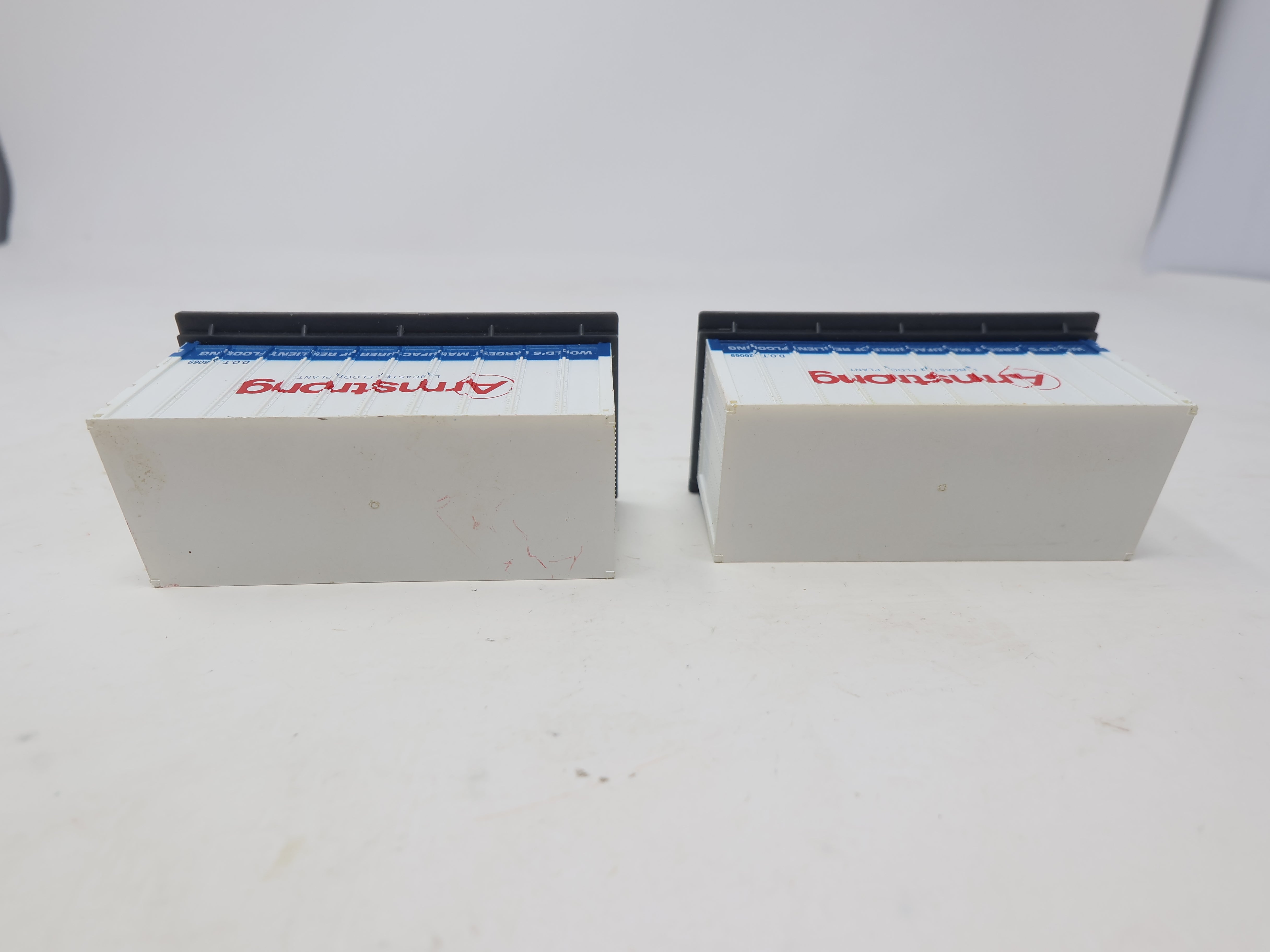 USED HO Scale, Two 20' Container Loads for Flat Car, Amrstrong Flooring