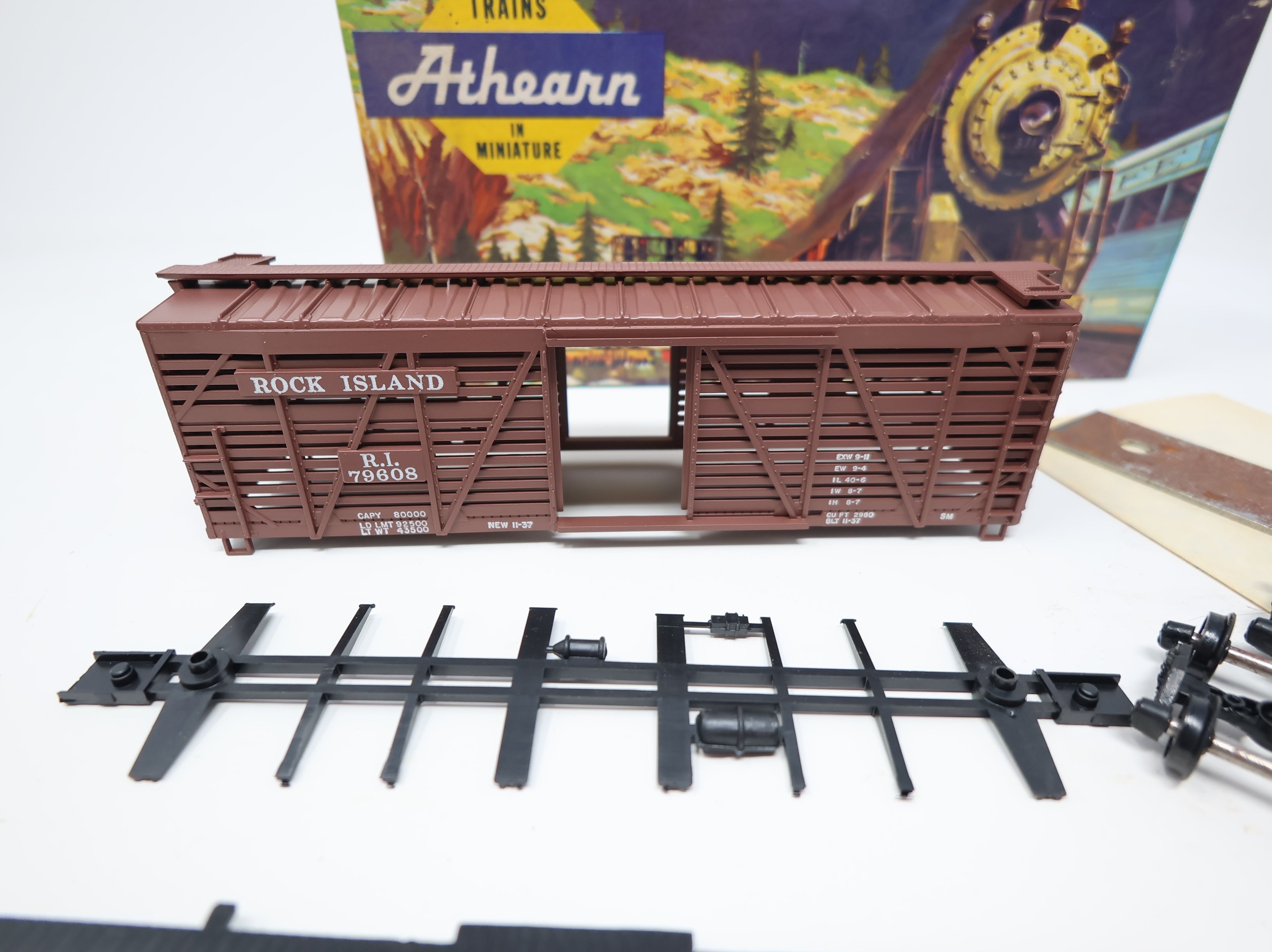 USED Athearn HO Scale Cattle Stock Car Rock Island RI #79608 KIT