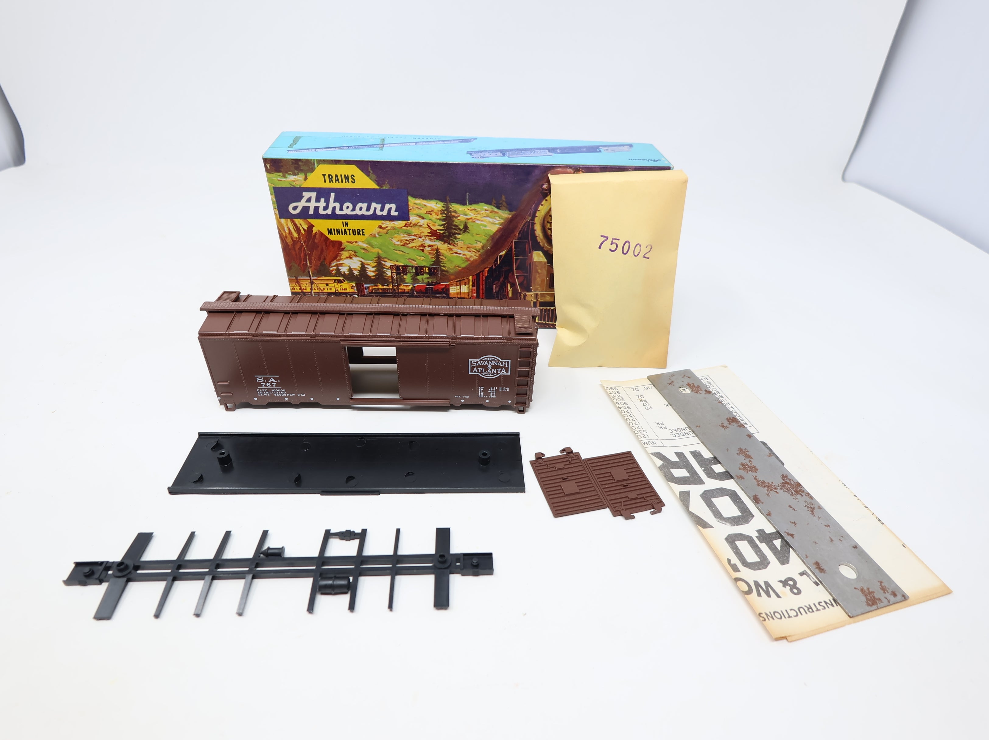 USED Athearn HO Scale 40' Steel Box Car Savannah & Atlanta SA #767 KIT