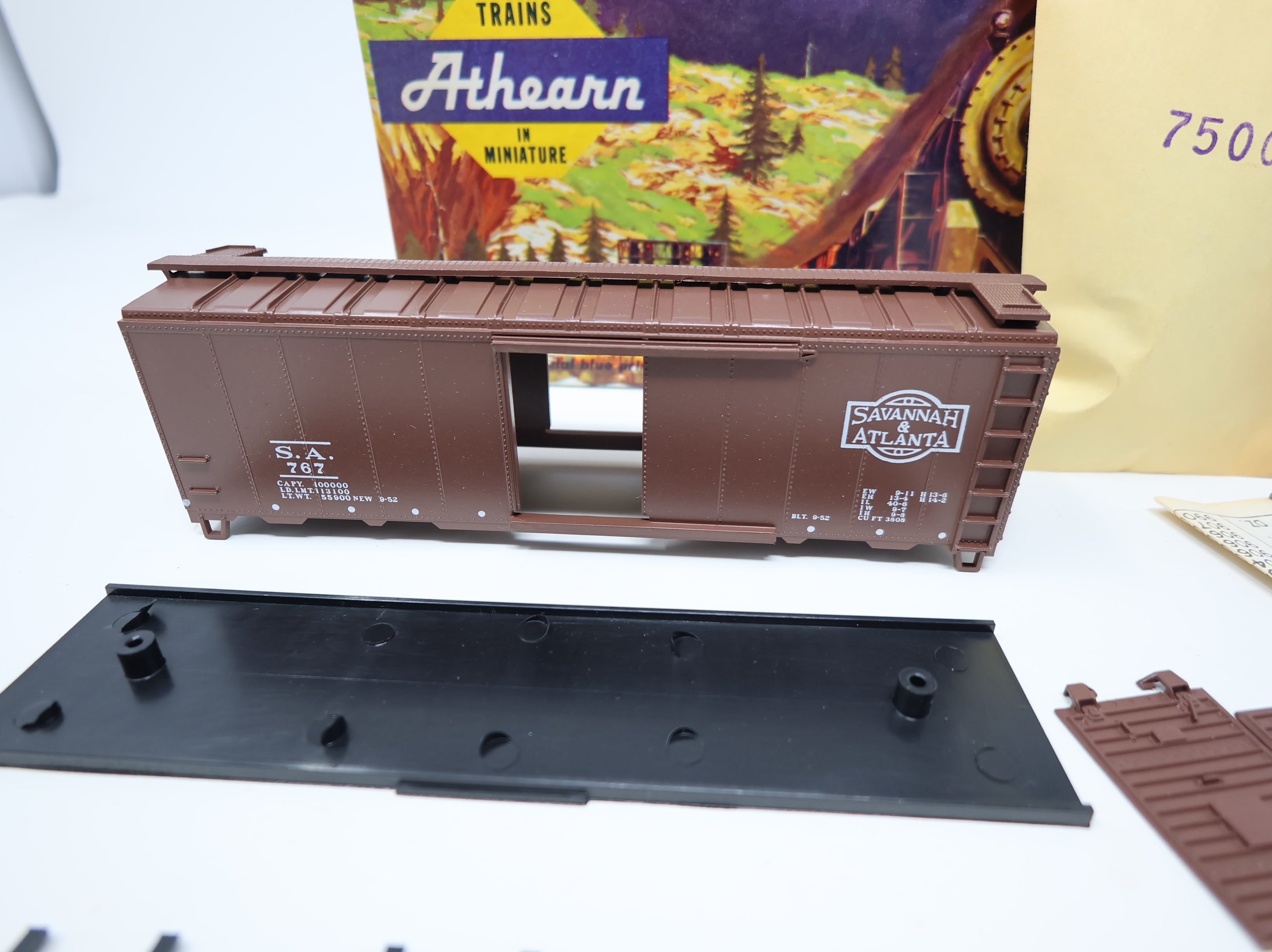 USED Athearn HO Scale 40' Steel Box Car Savannah & Atlanta SA #767 KIT