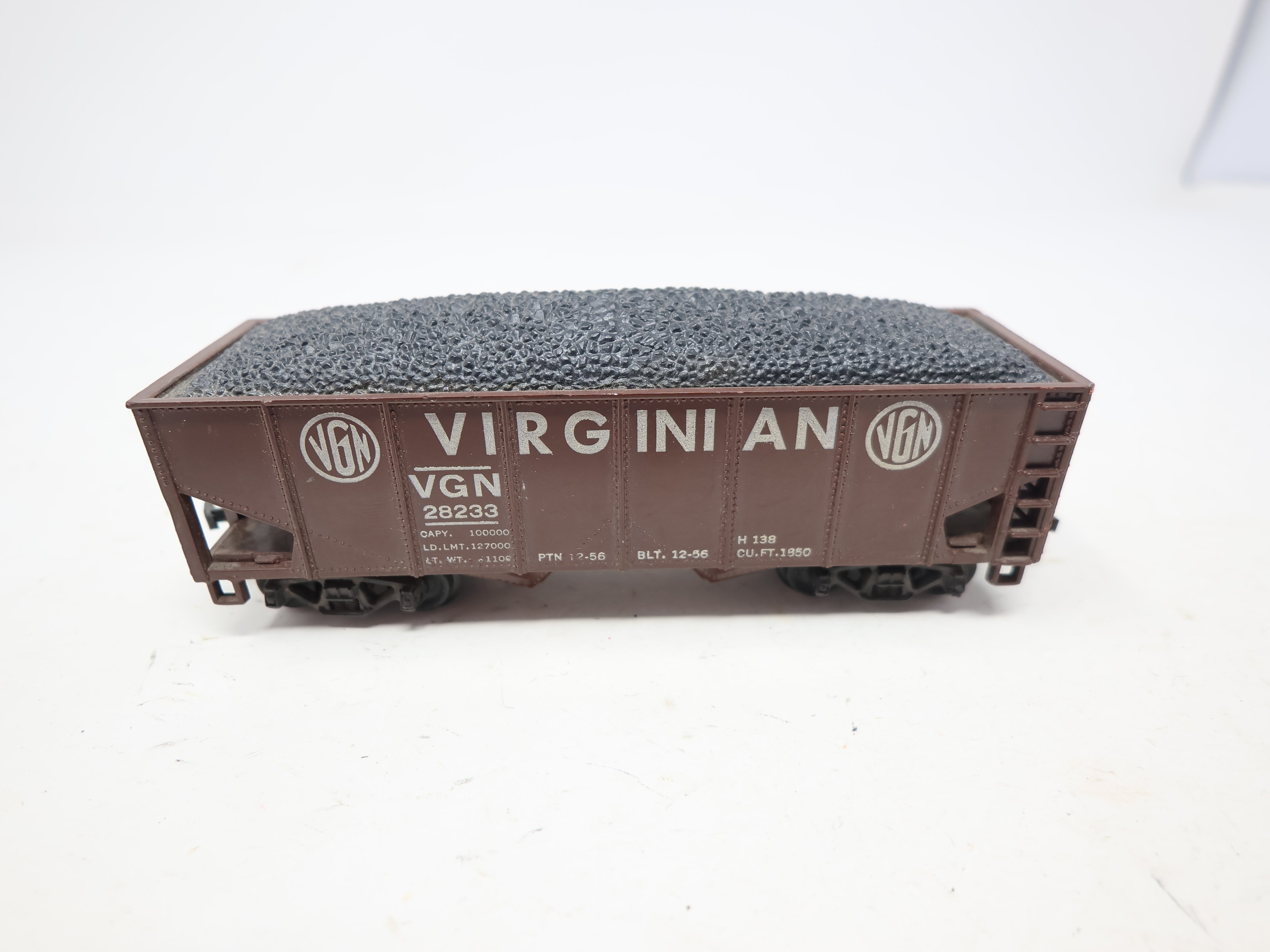 USED MARX HO Scale, 2 Bay Open Hopper, Virginian VGN #28233