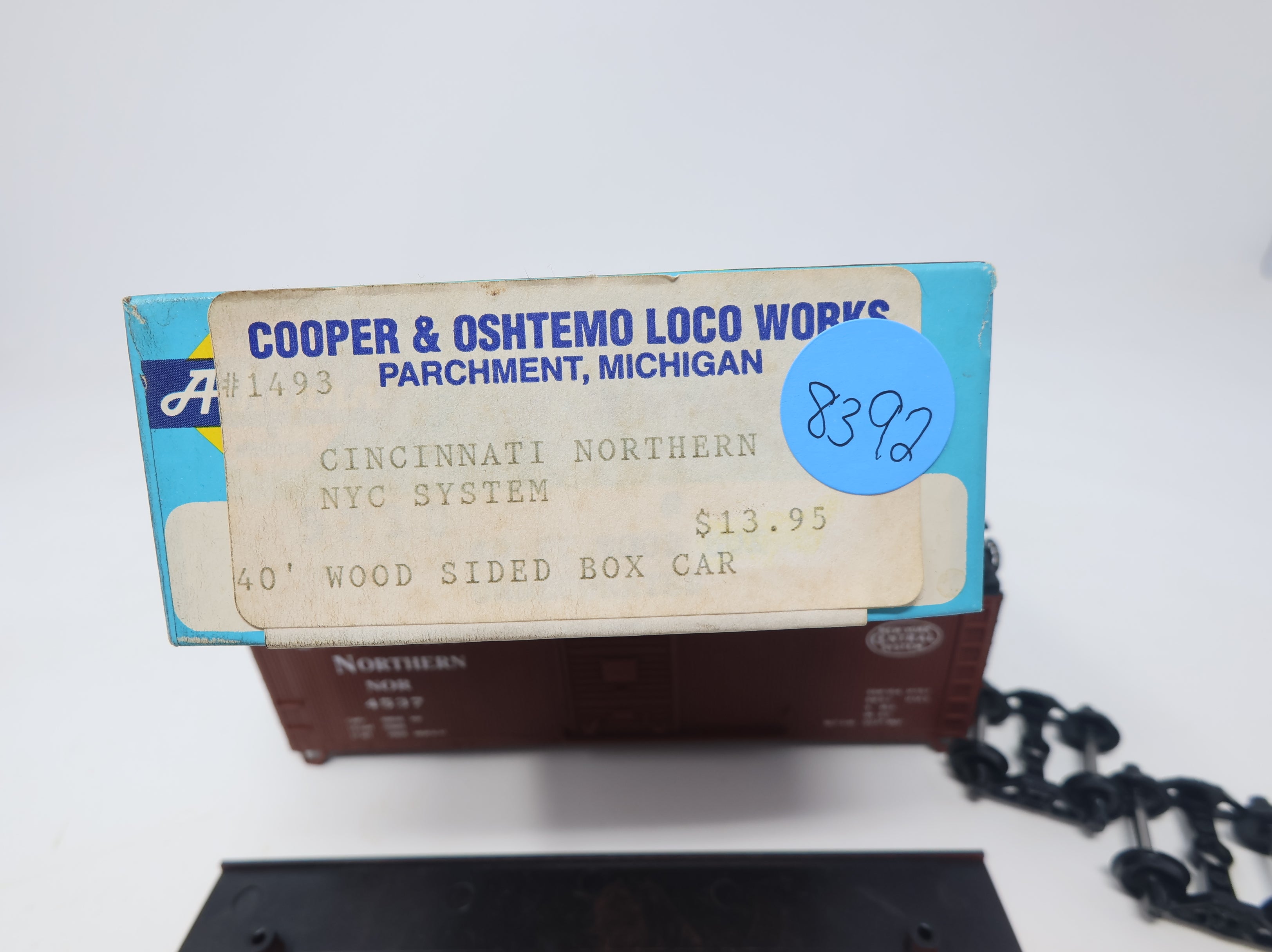 USED Athearn HO Scale 40' Wood Sided Box Car Cincinnati Northern NOR #4537 Cooper & Oshtemo KIT