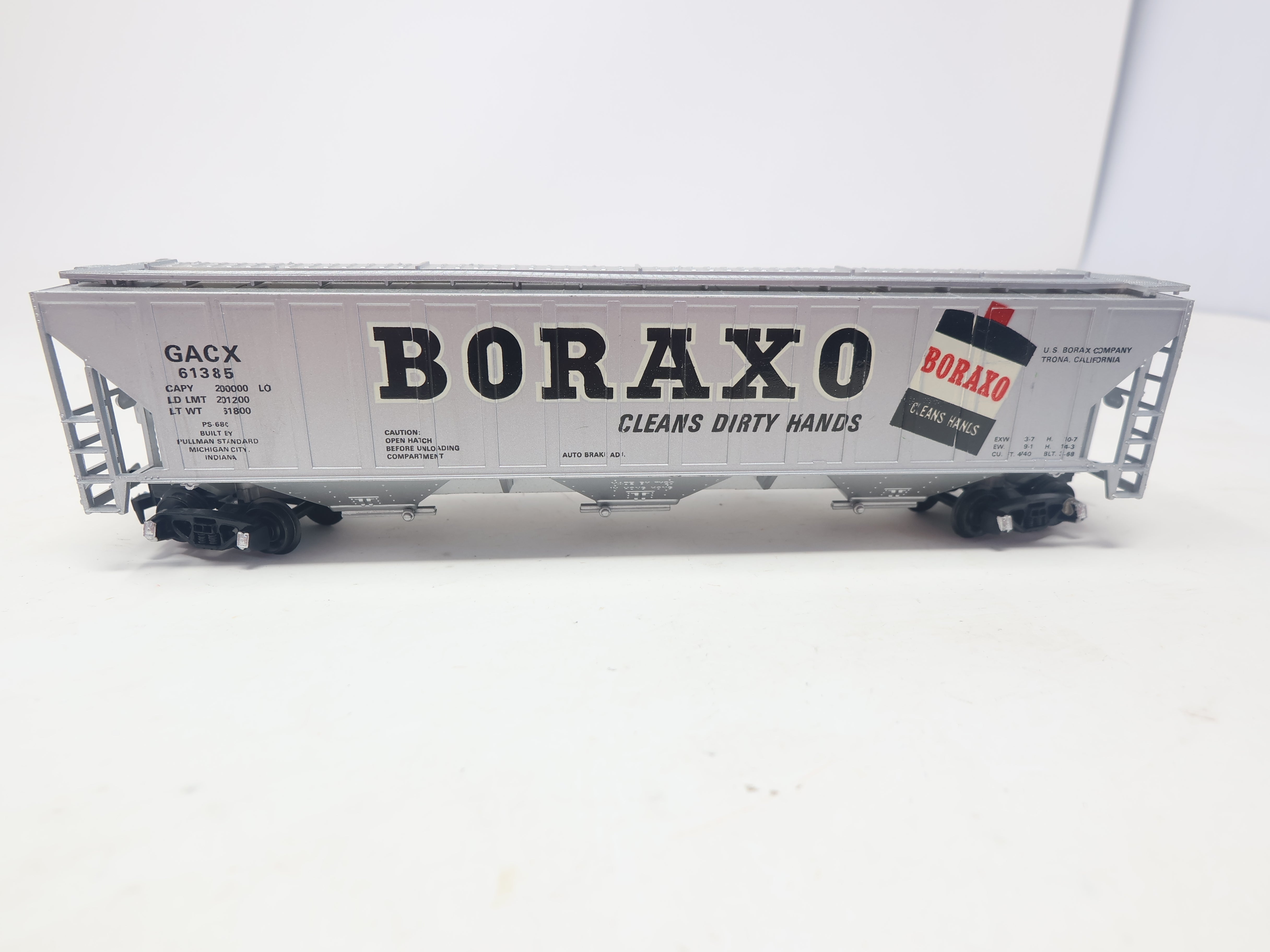 USED Tyco HO Scale, 4740 Covered Hopper, Boraxo GACX #61385