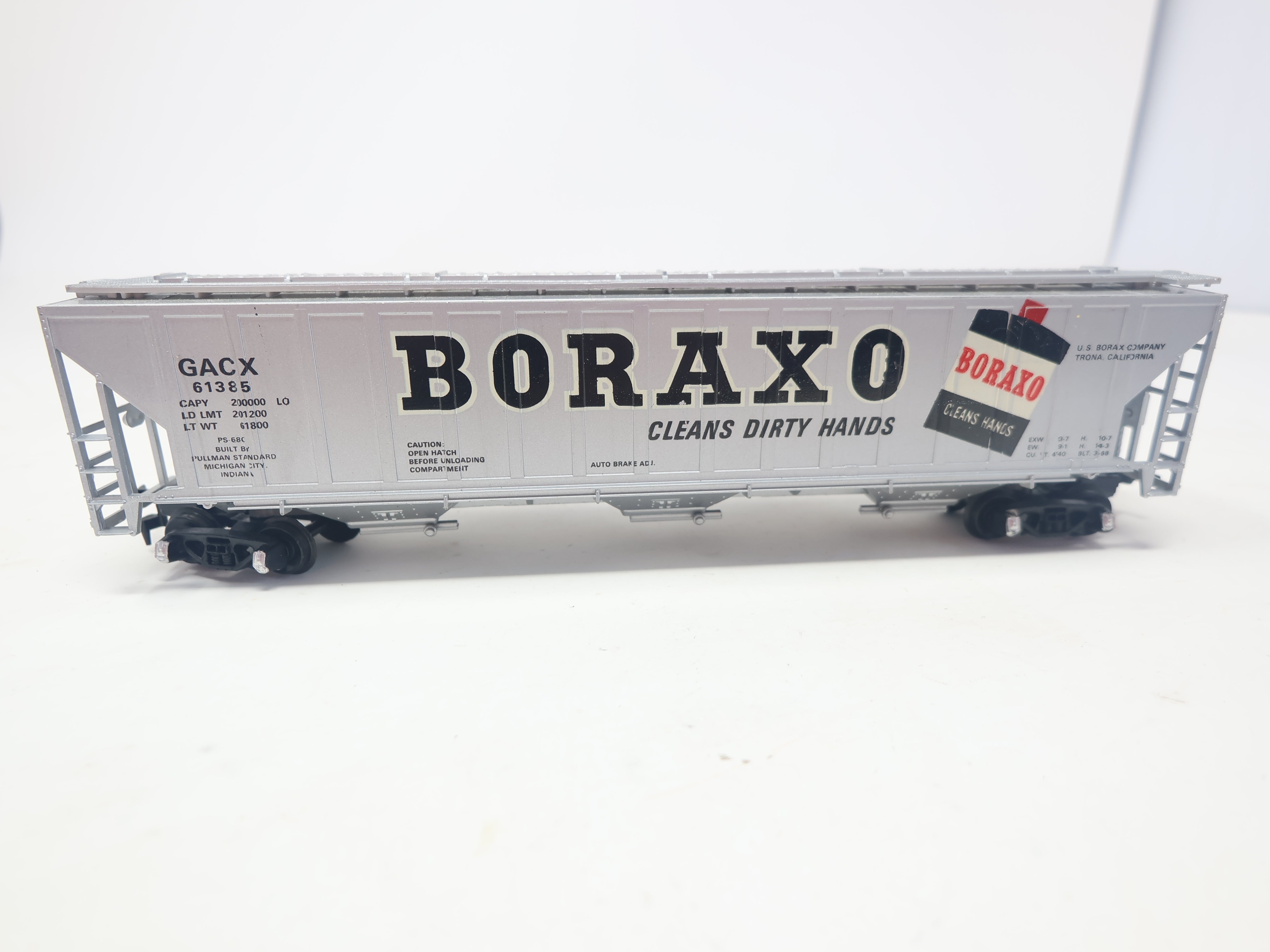 USED Tyco HO Scale, 4740 Covered Hopper, Boraxo GACX #61385