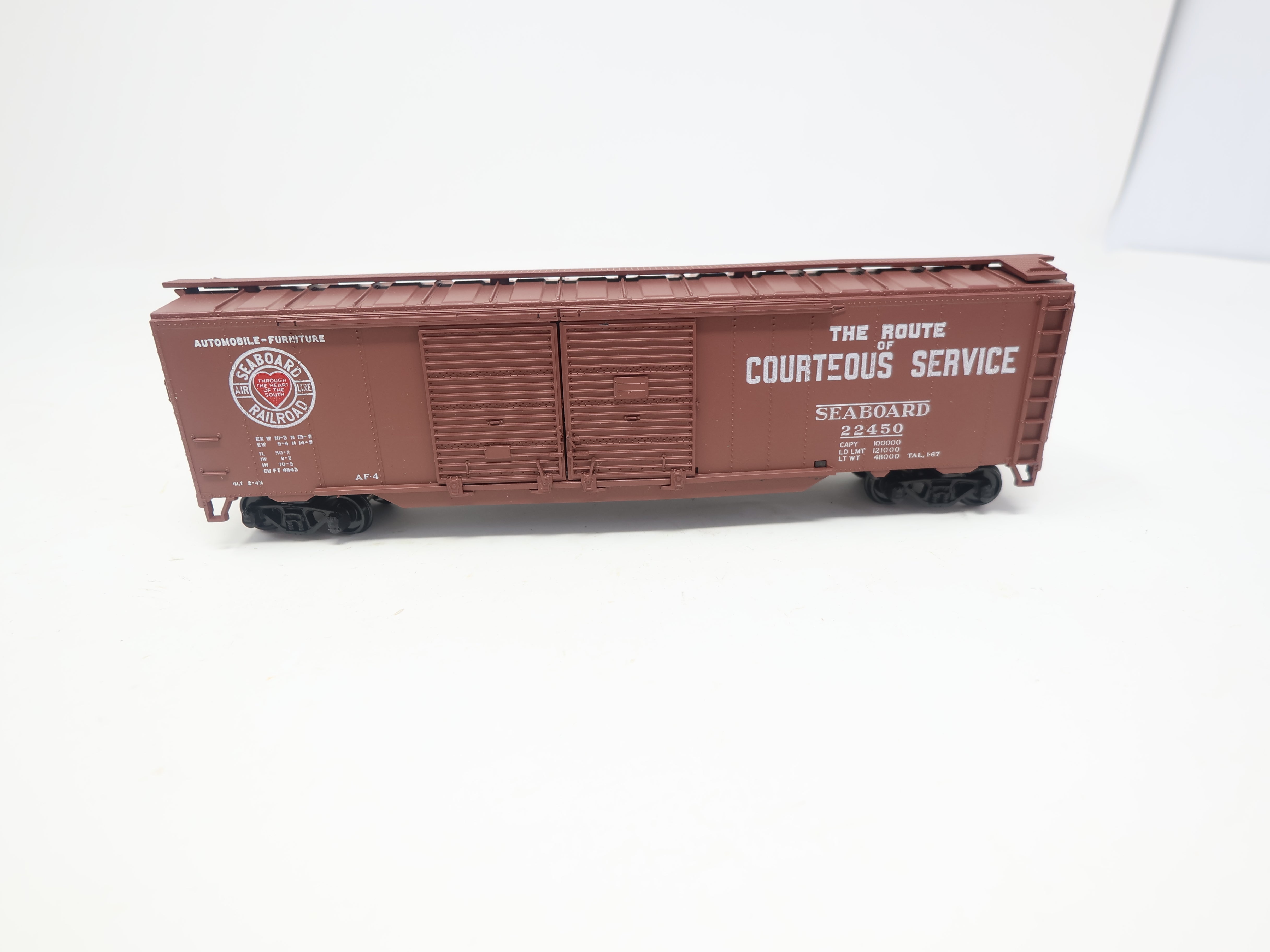 USED Athearn HO Scale, 50' Auto Car Box Car, Seaboard Air Line #22450