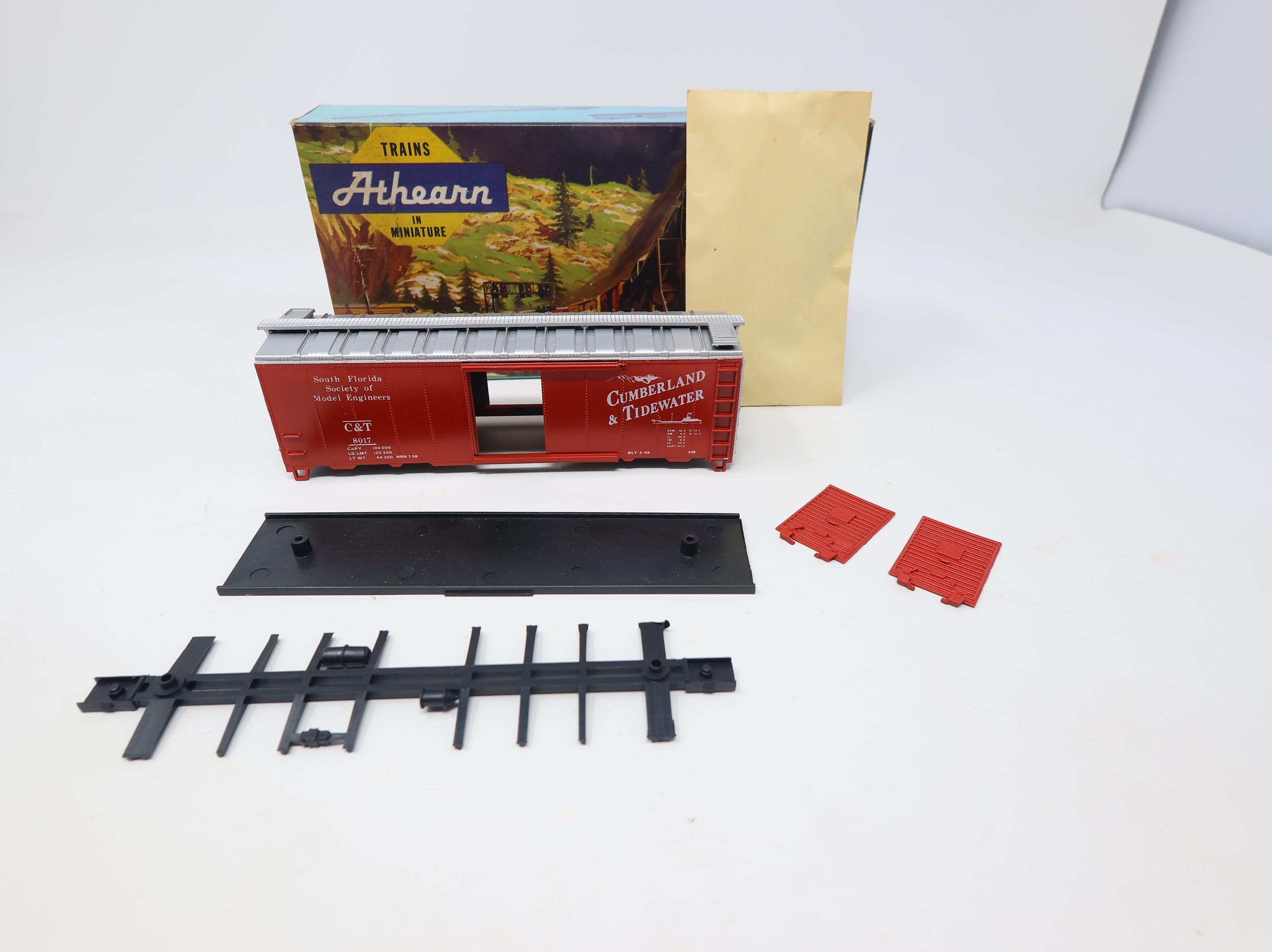 USED Athearn HO Scale 40' Steel Box Car Cumberland & Tidewater C&T #8017 Con-Cor Club Car KIT