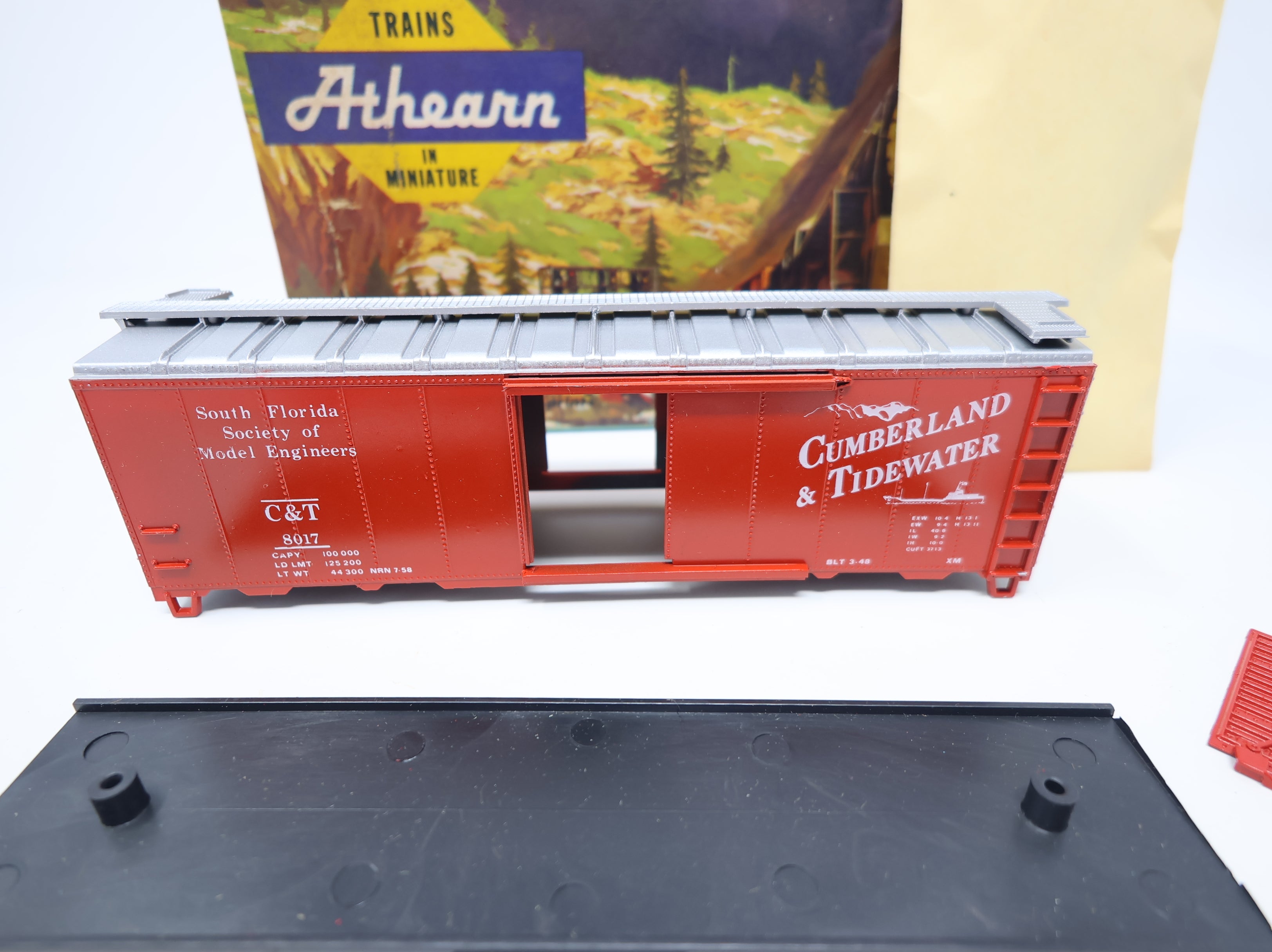 USED Athearn HO Scale 40' Steel Box Car Cumberland & Tidewater C&T #8017 Con-Cor Club Car KIT