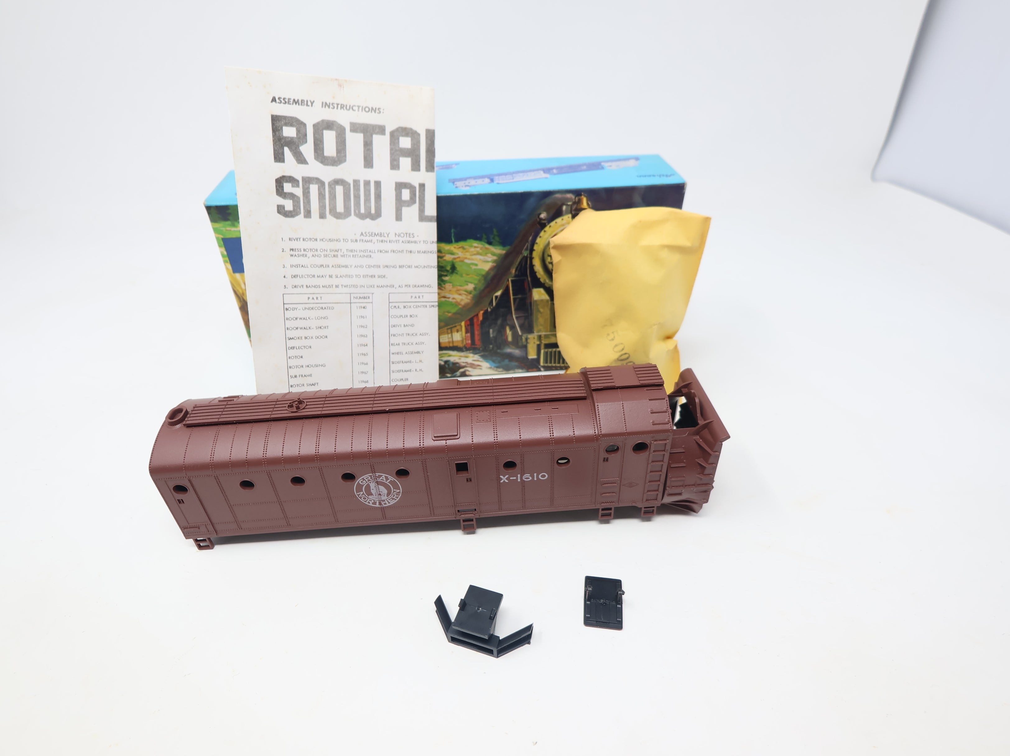 USED Athearn 1196 HO Scale Rotary Plow Great Northern #X-1610 KIT