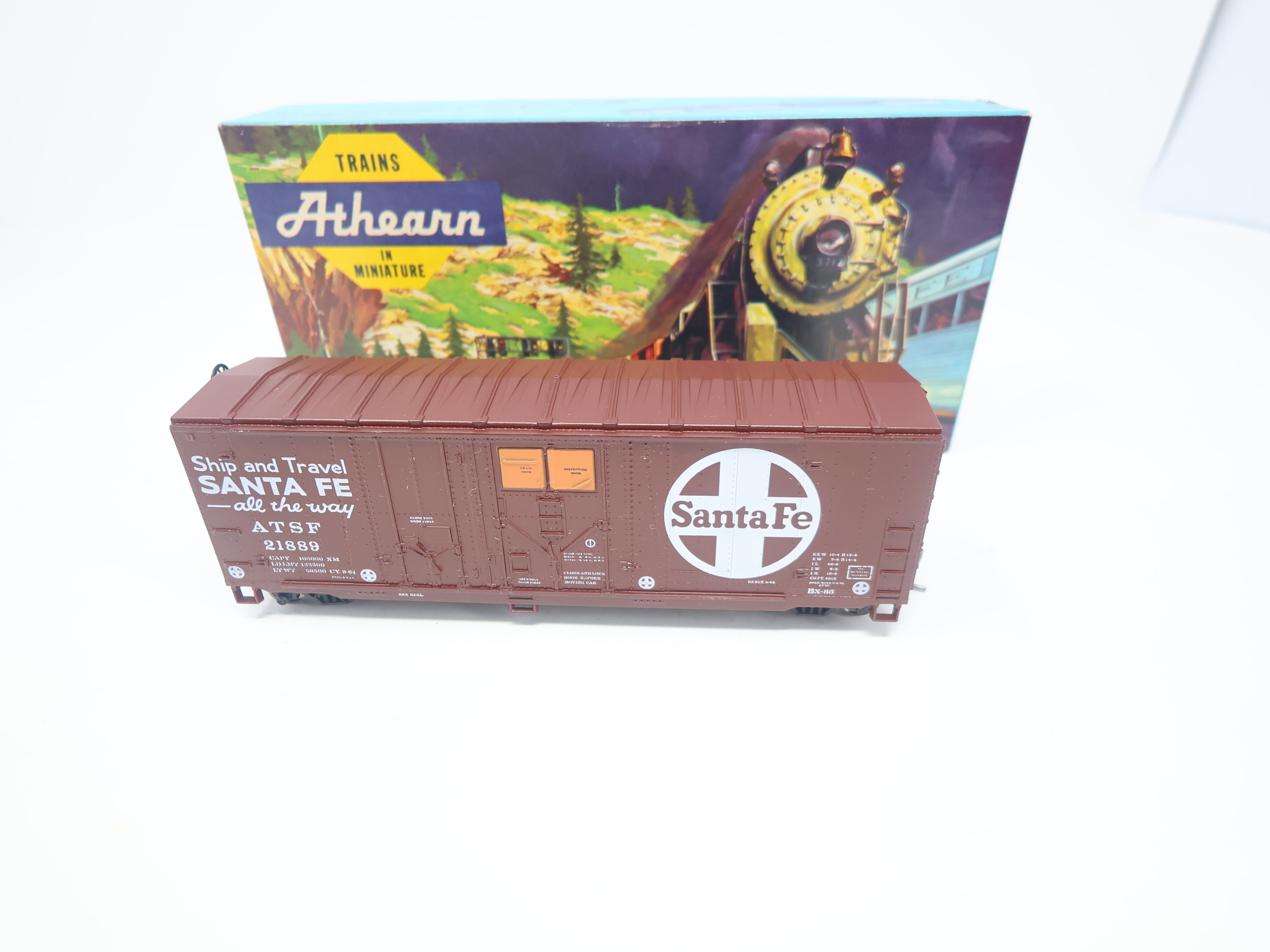 USED Athearn HO Scale, 40' G/L Box Car, Santa Fe ATSF #21889