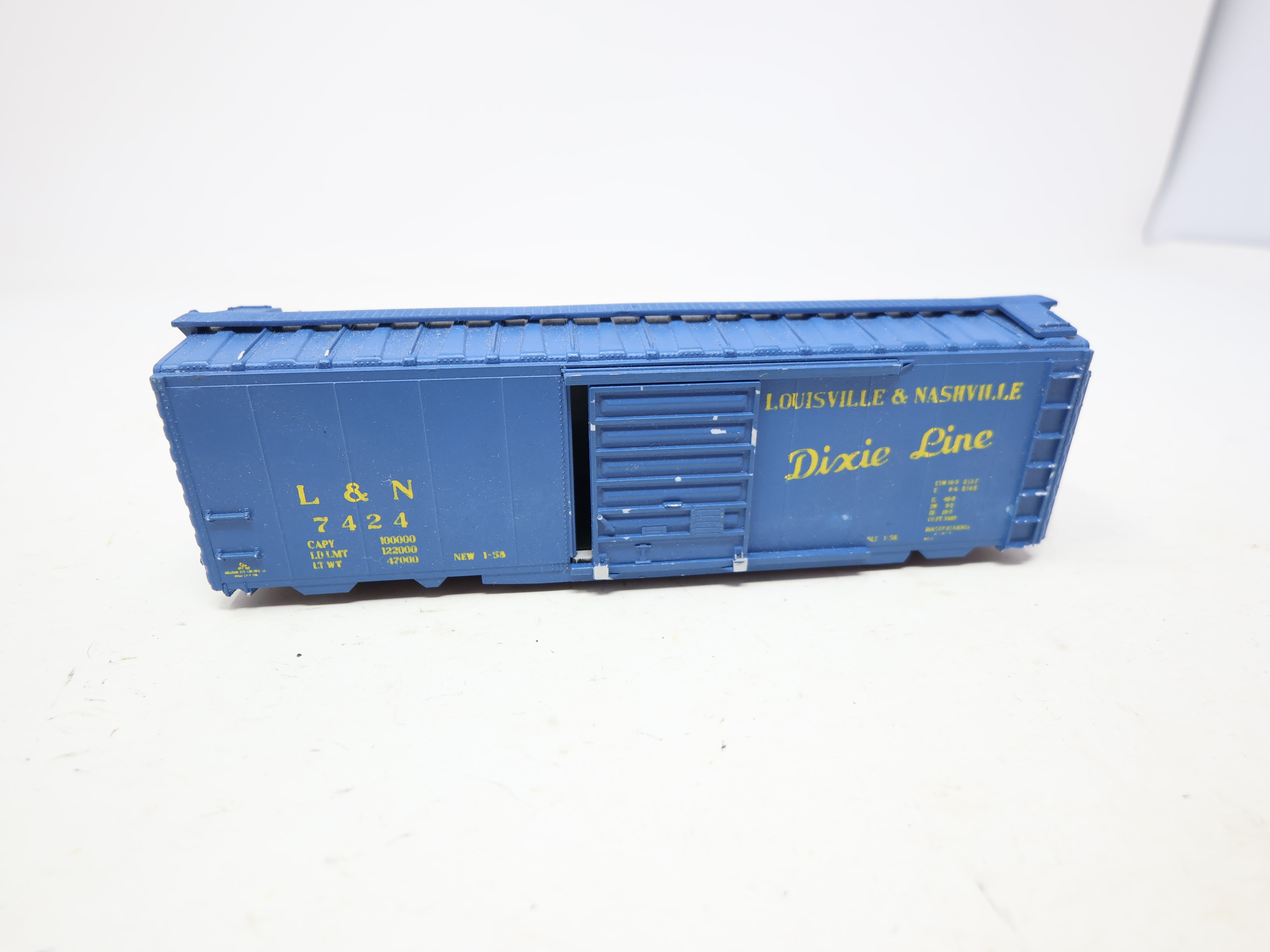 USED AHM HO Scale, 40' Box Car, Louisville & Nashville L&N #7424, Rough