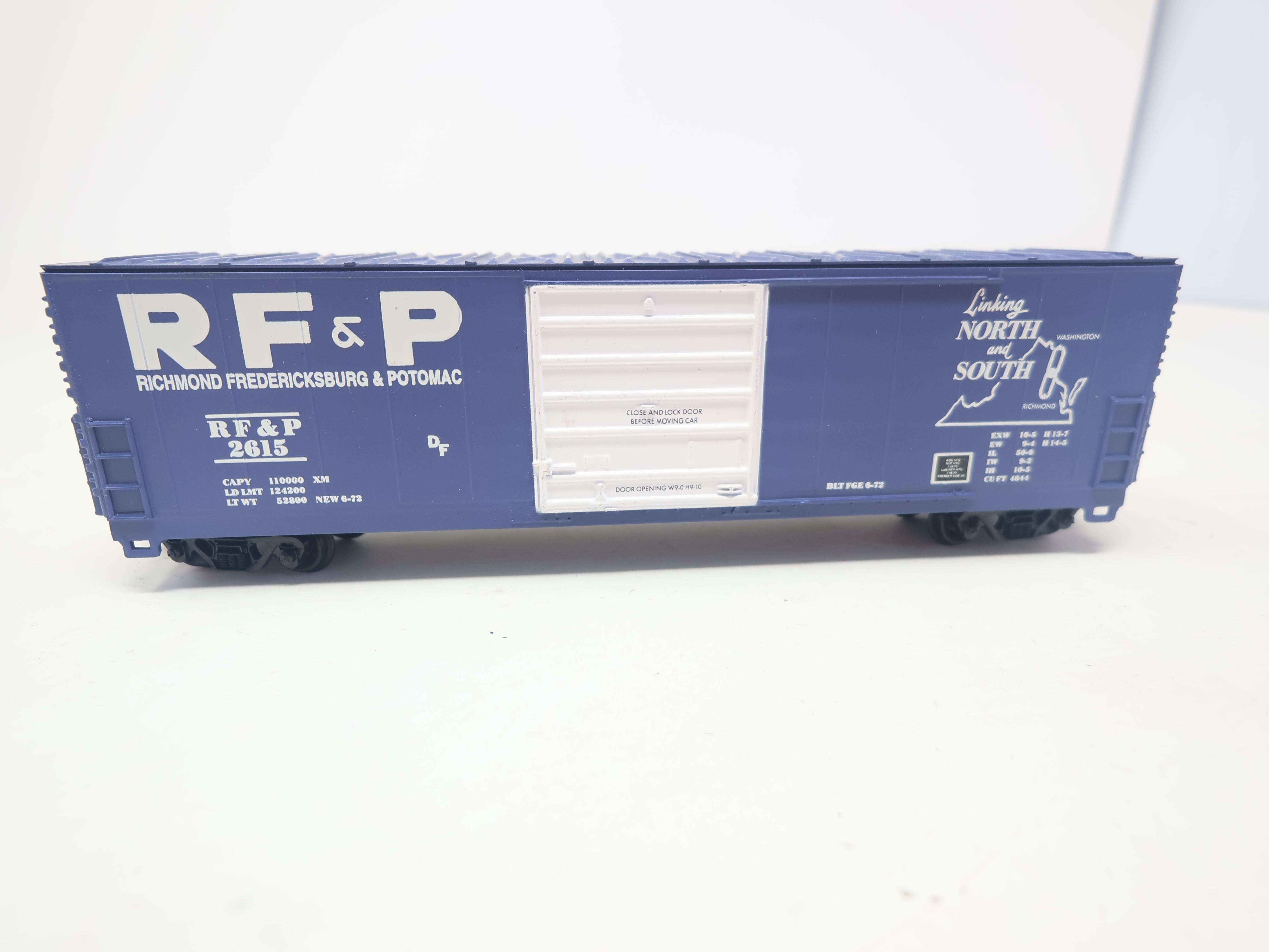 USED Life-Like HO Scale, 50' Box Car, Richmond, Fredericksburg and Potomac RF&P #2615