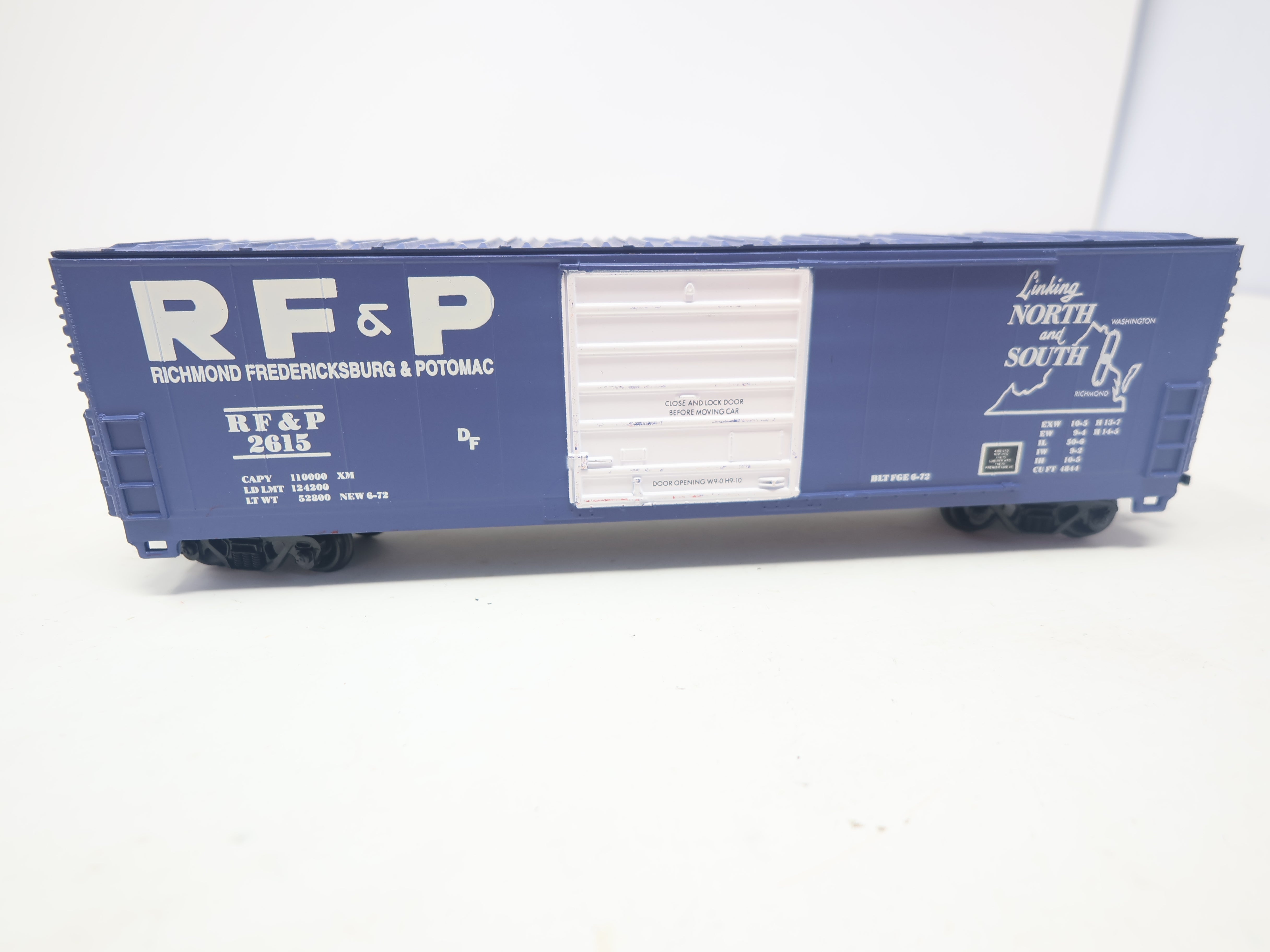 USED Life-Like HO Scale, 50' Box Car, Richmond, Fredericksburg and Potomac RF&P #2615