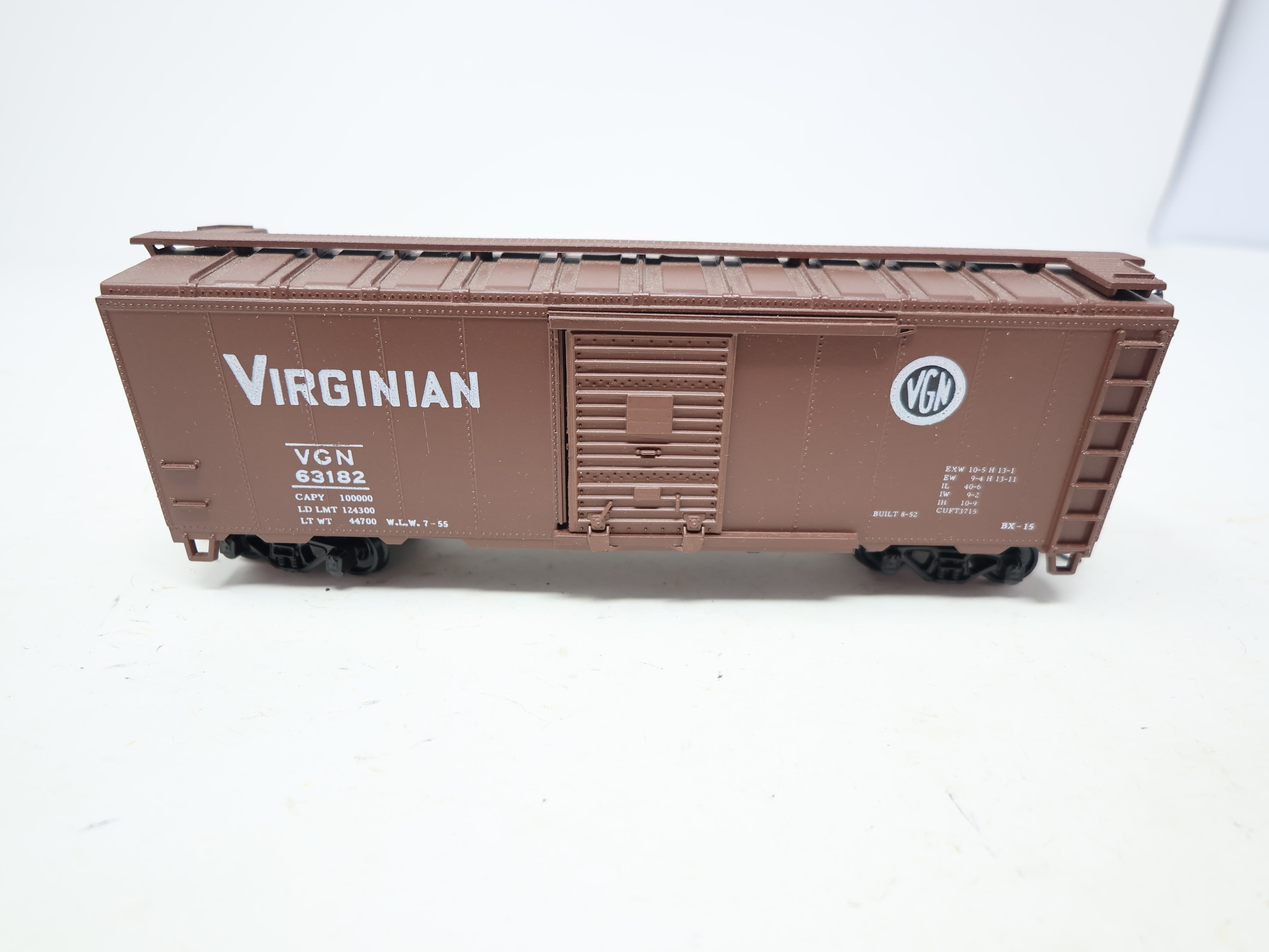 USED Athearn HO Scale, 40' Box Car, Virginian VGN #63182