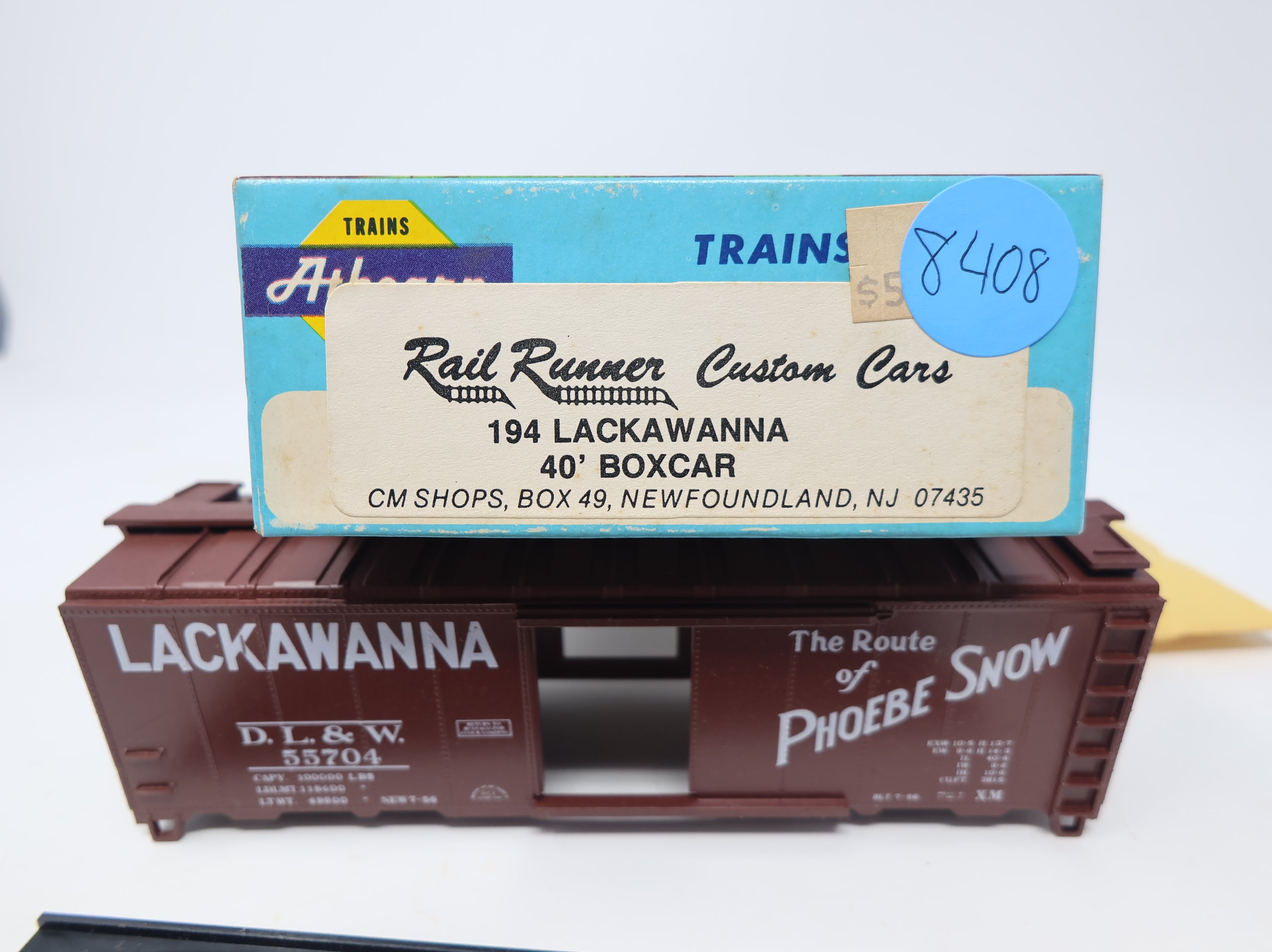 USED Athearn HO Scale 40' Steel Box Car Lackawanna DL&W #55704 Rail Runner Custom KIT