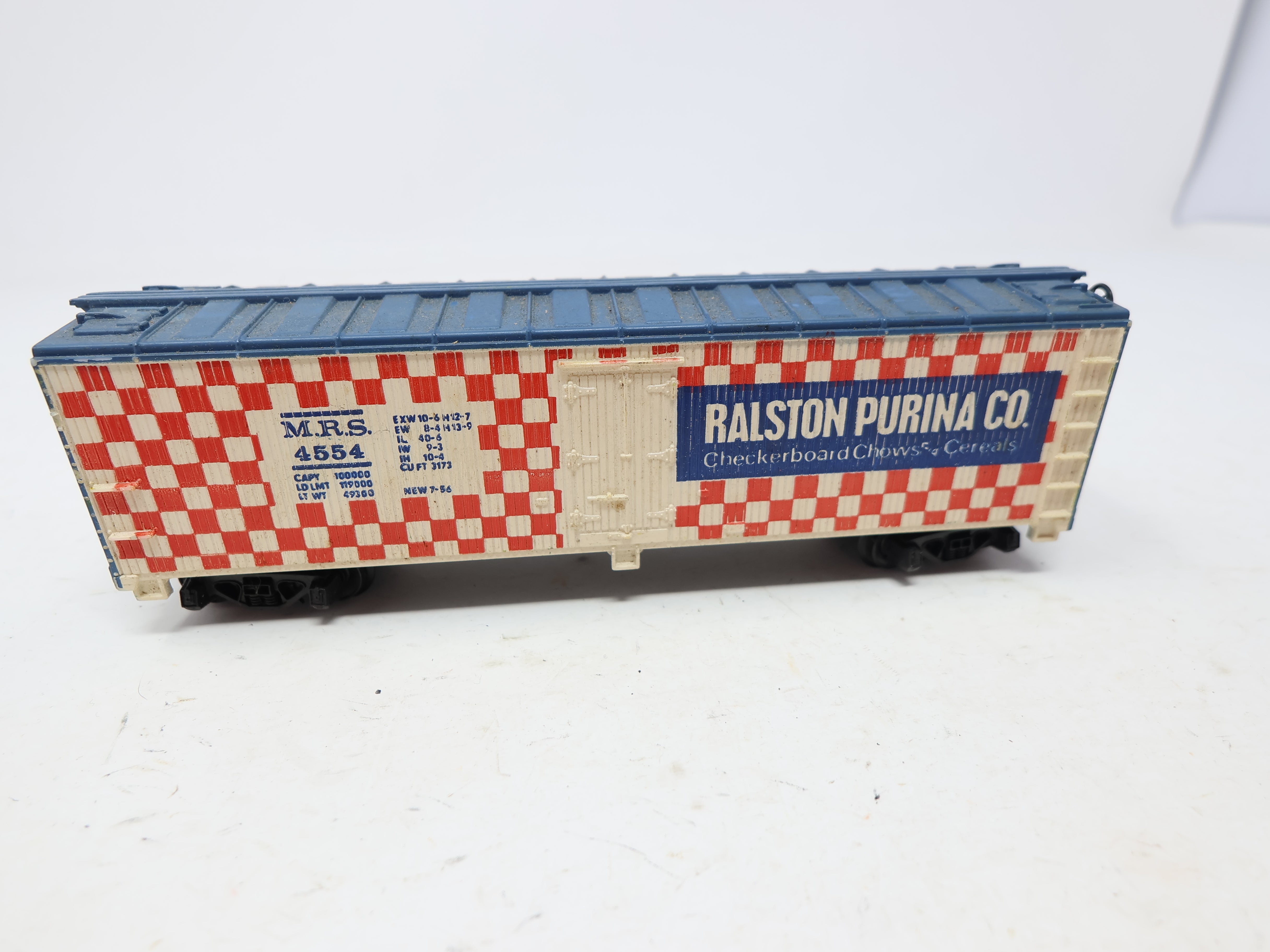 USED Tyco HO Scale, Wooden Billboard Box Car, Ralston Purina MRS #4554