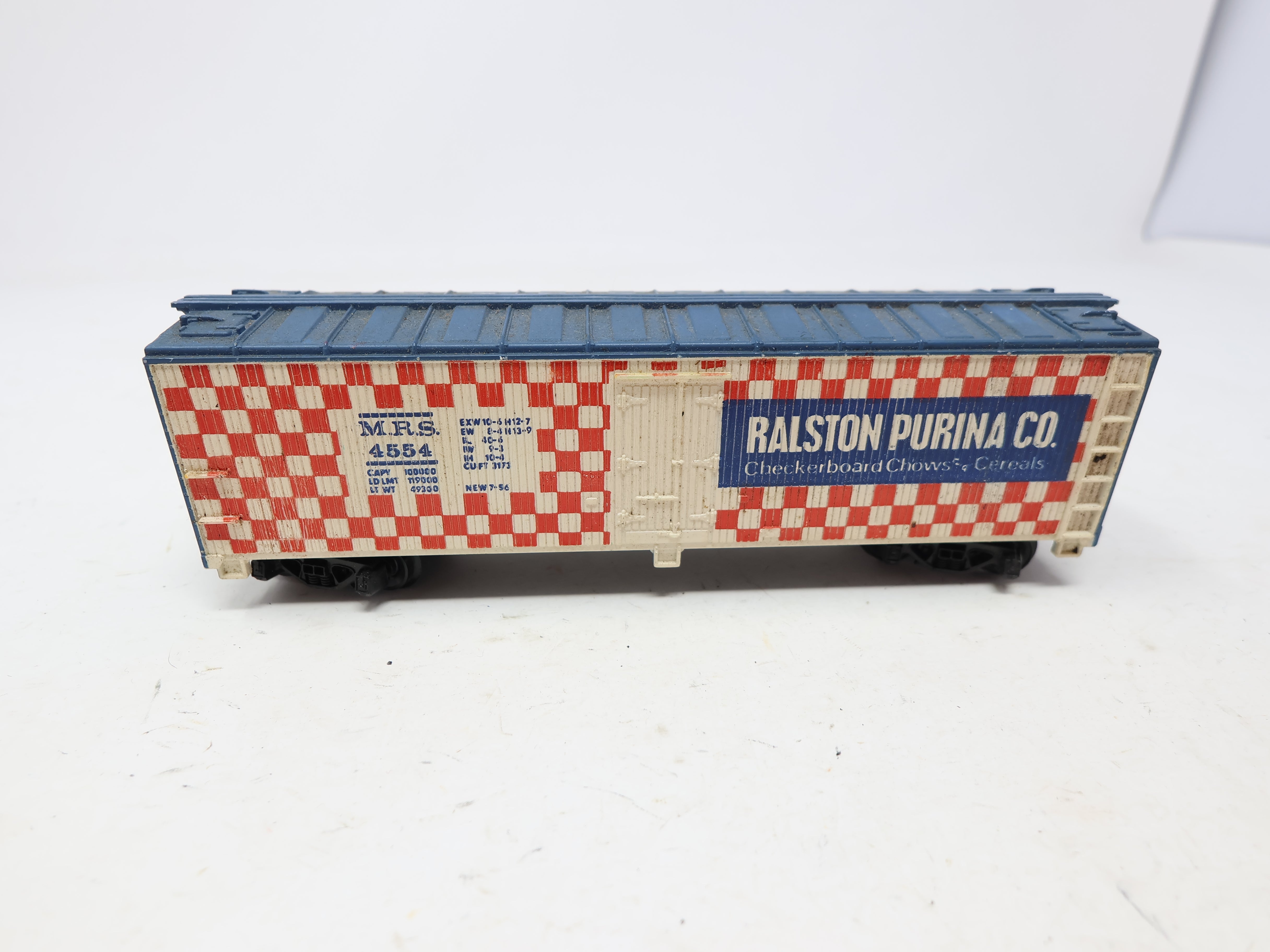 USED Tyco HO Scale, Wooden Billboard Box Car, Ralston Purina MRS #4554