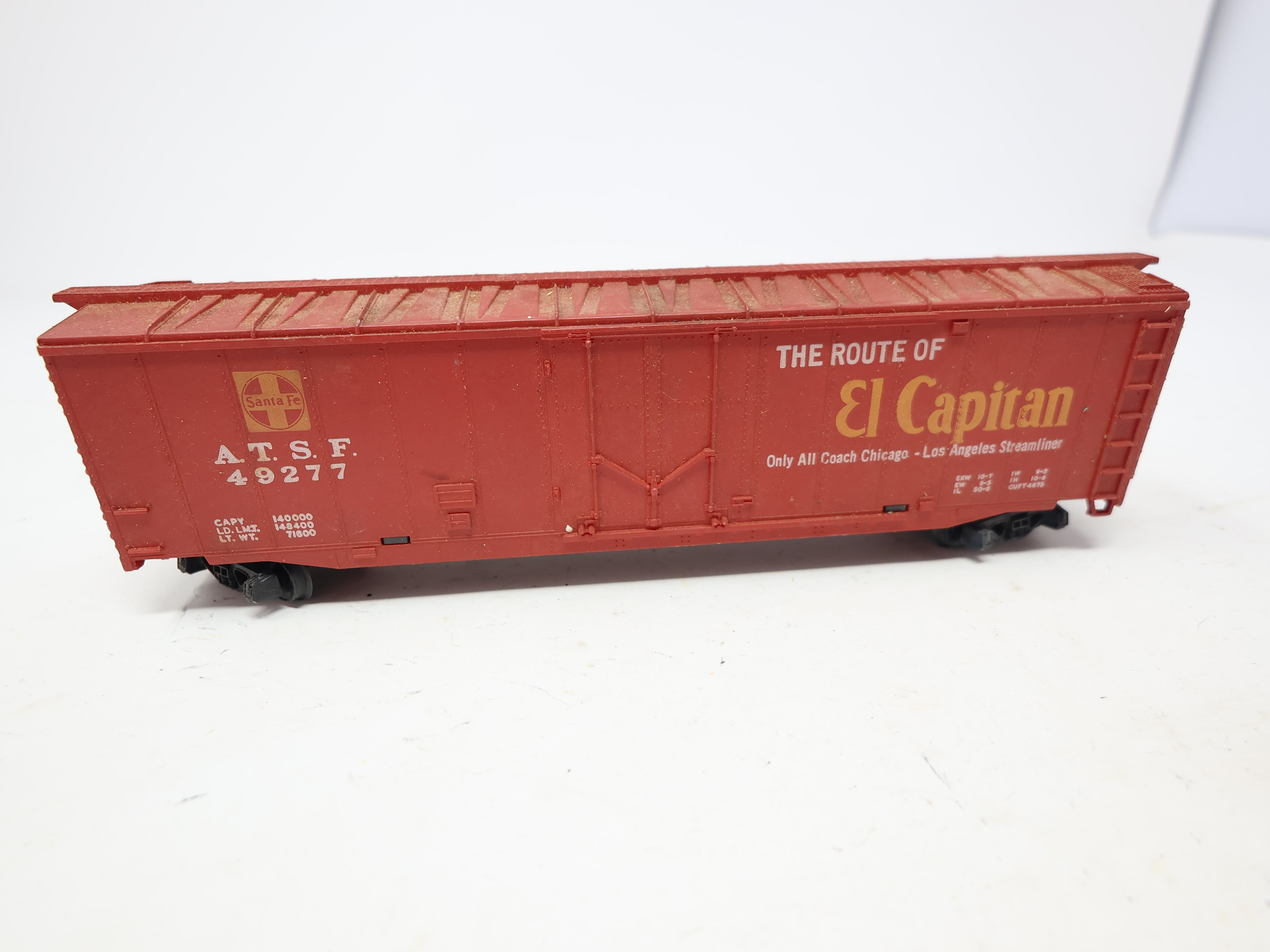 USED Tyco HO Scale, 50' Box Car, Santa Fe ATSF #49277