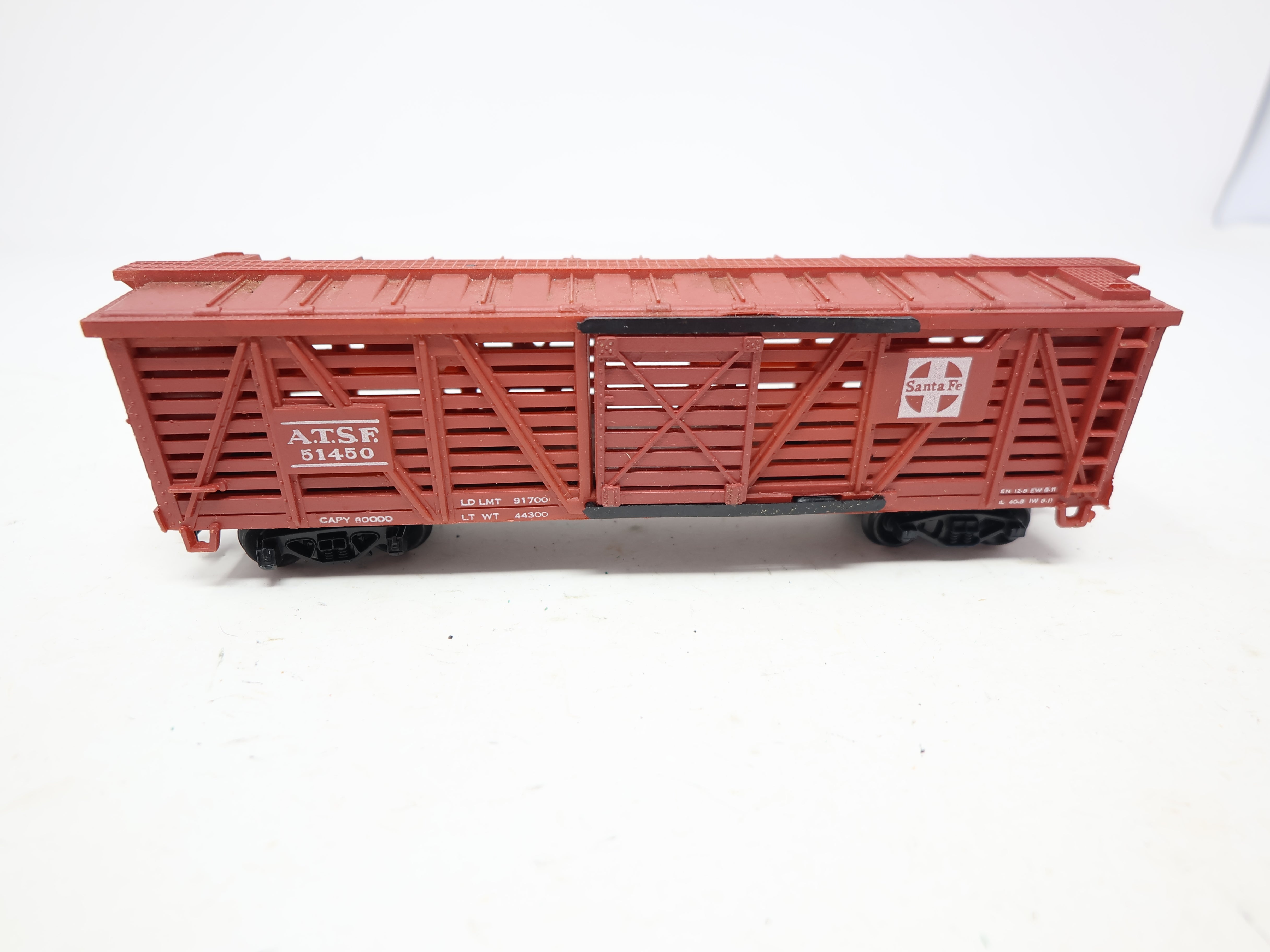 USED HO Scale, 40' Stock Car, Santa Fe ATSF #51450