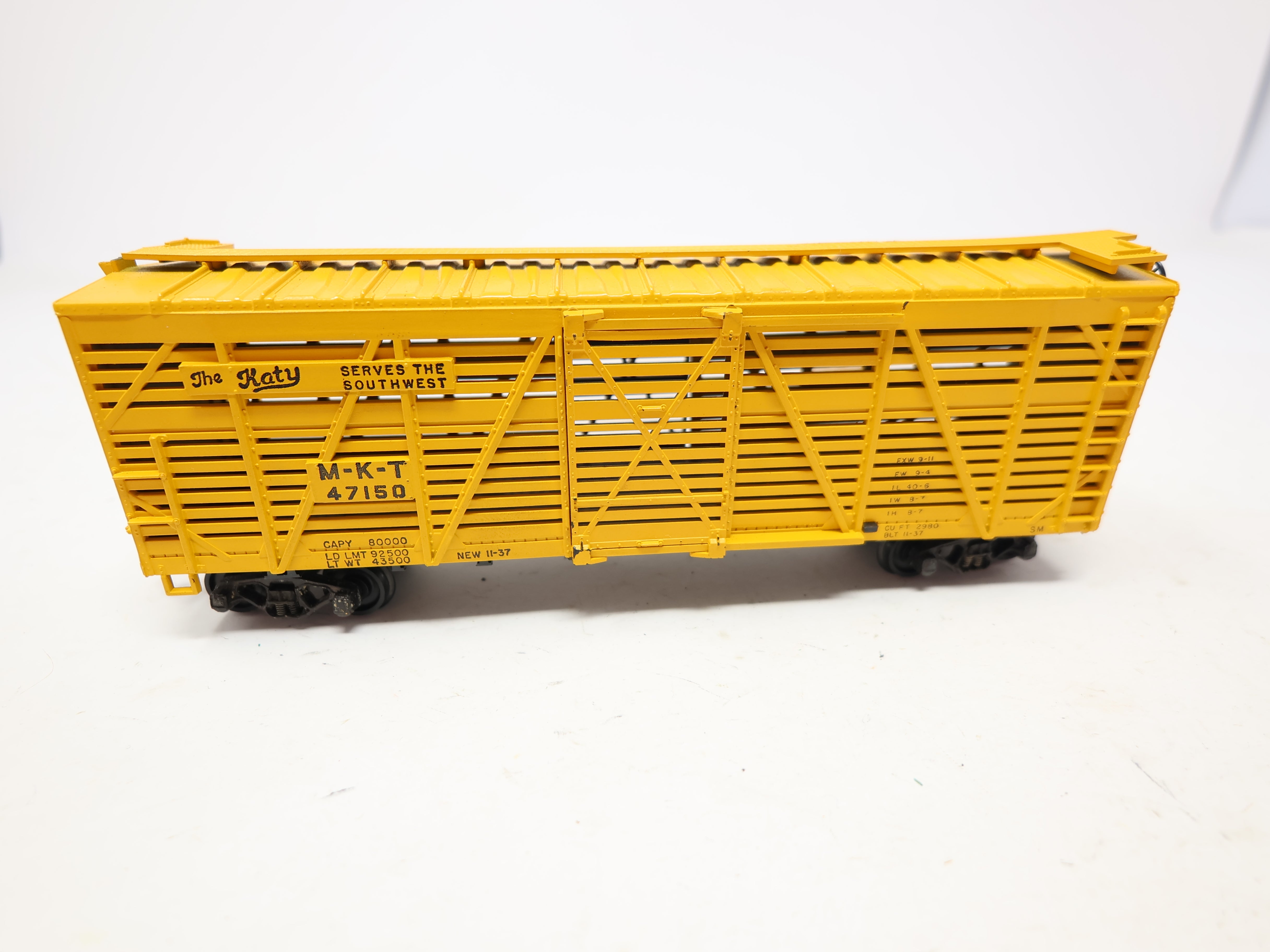 USED Athearn HO Scale, 40' Stock Car, Missouri-Kansas-Texas MKT #47150