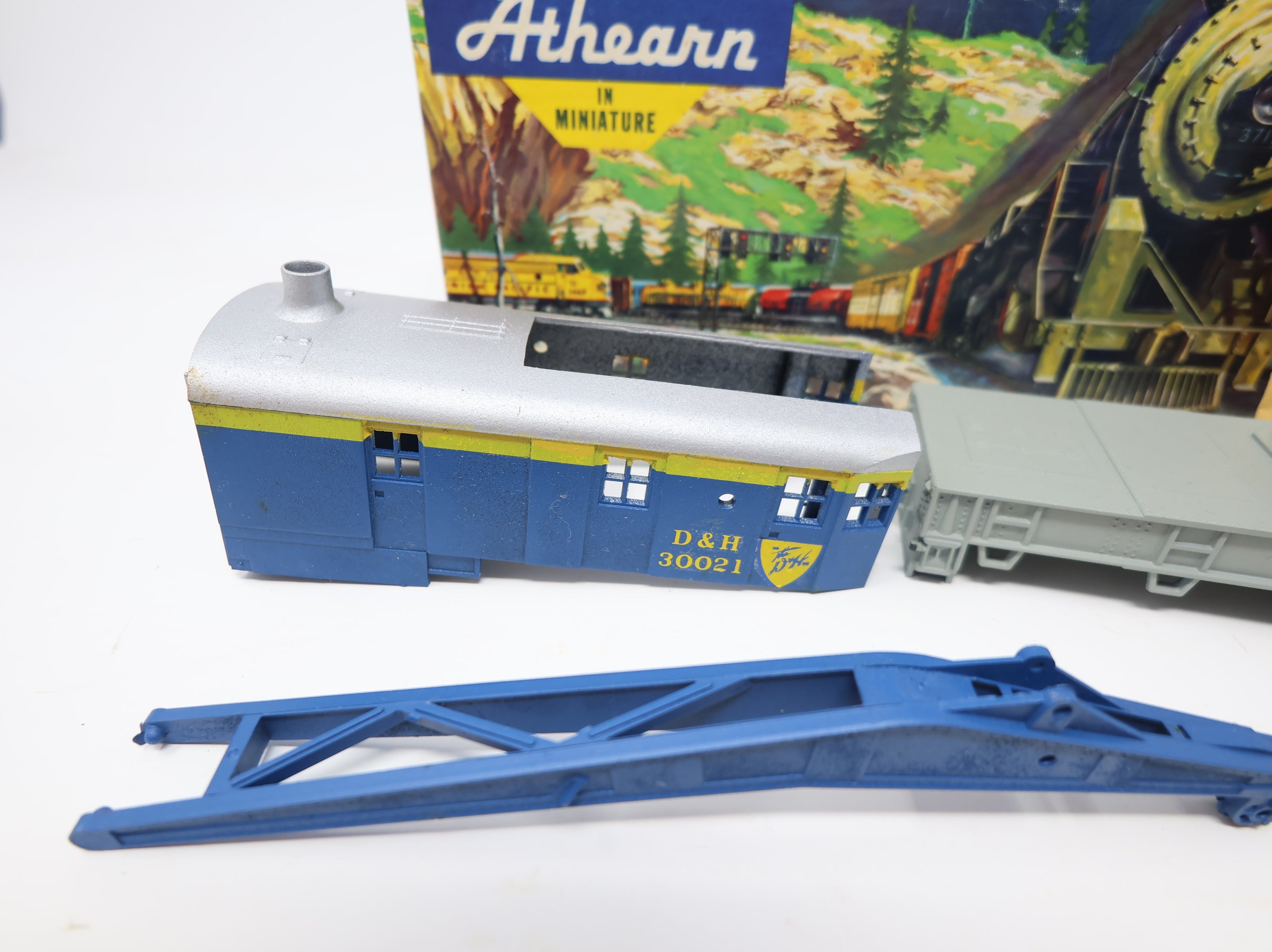 USED Athearn HO Scale AAR Steel Crane Delaware and Hudson D&H #30021 Custom KIT