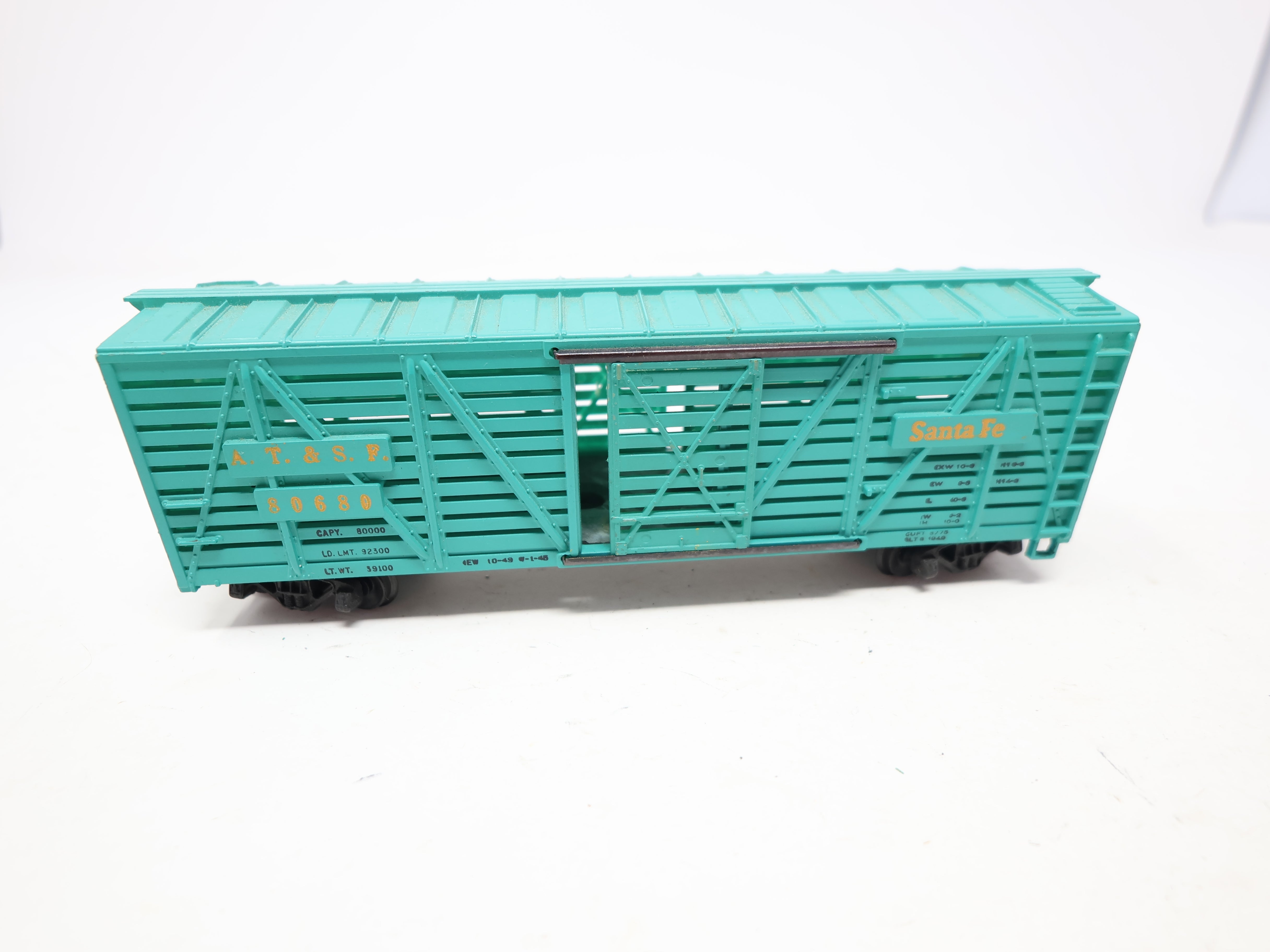 USED Mantua HO Scale, 40' Stock Car, Santa Fe ATSF #80680