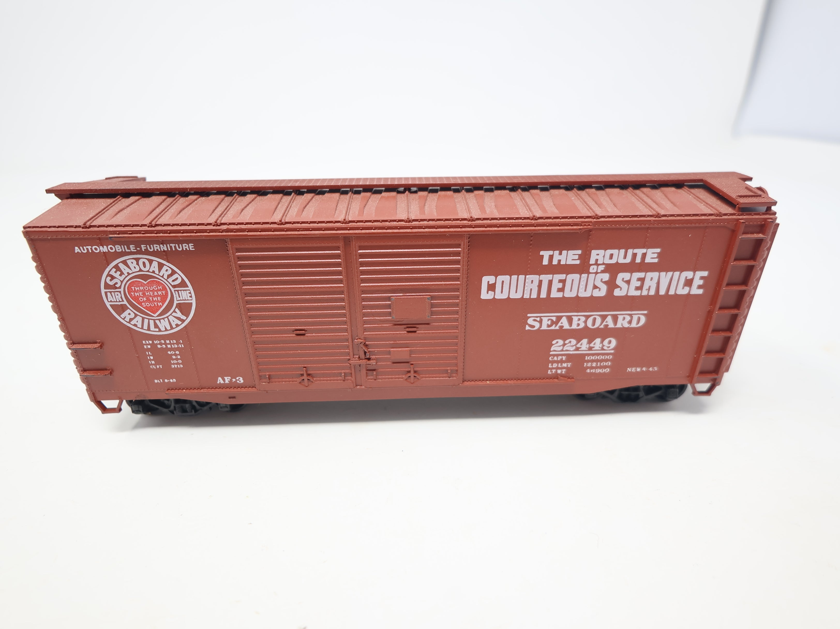 USED Accurail HO Scale 40' DD Steel Box Car Seaboard Air Line Railway #22449