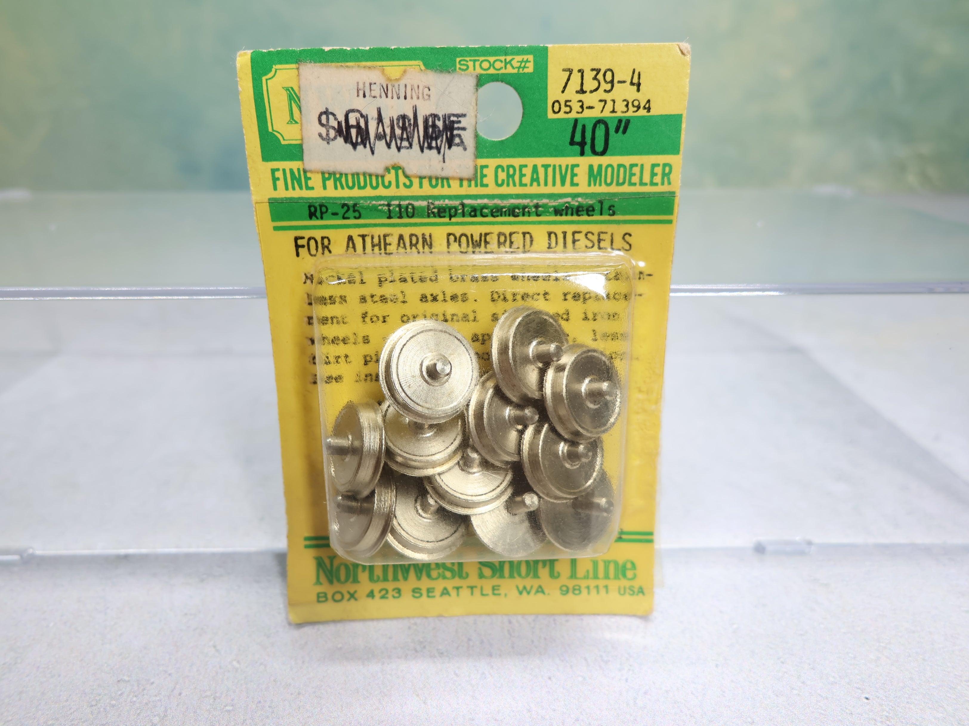 Northwest Short Line #7139-4 HO Scale RP-25 Replacement Wheels For Athearn Powered Diesels, Nickel Plated Brass