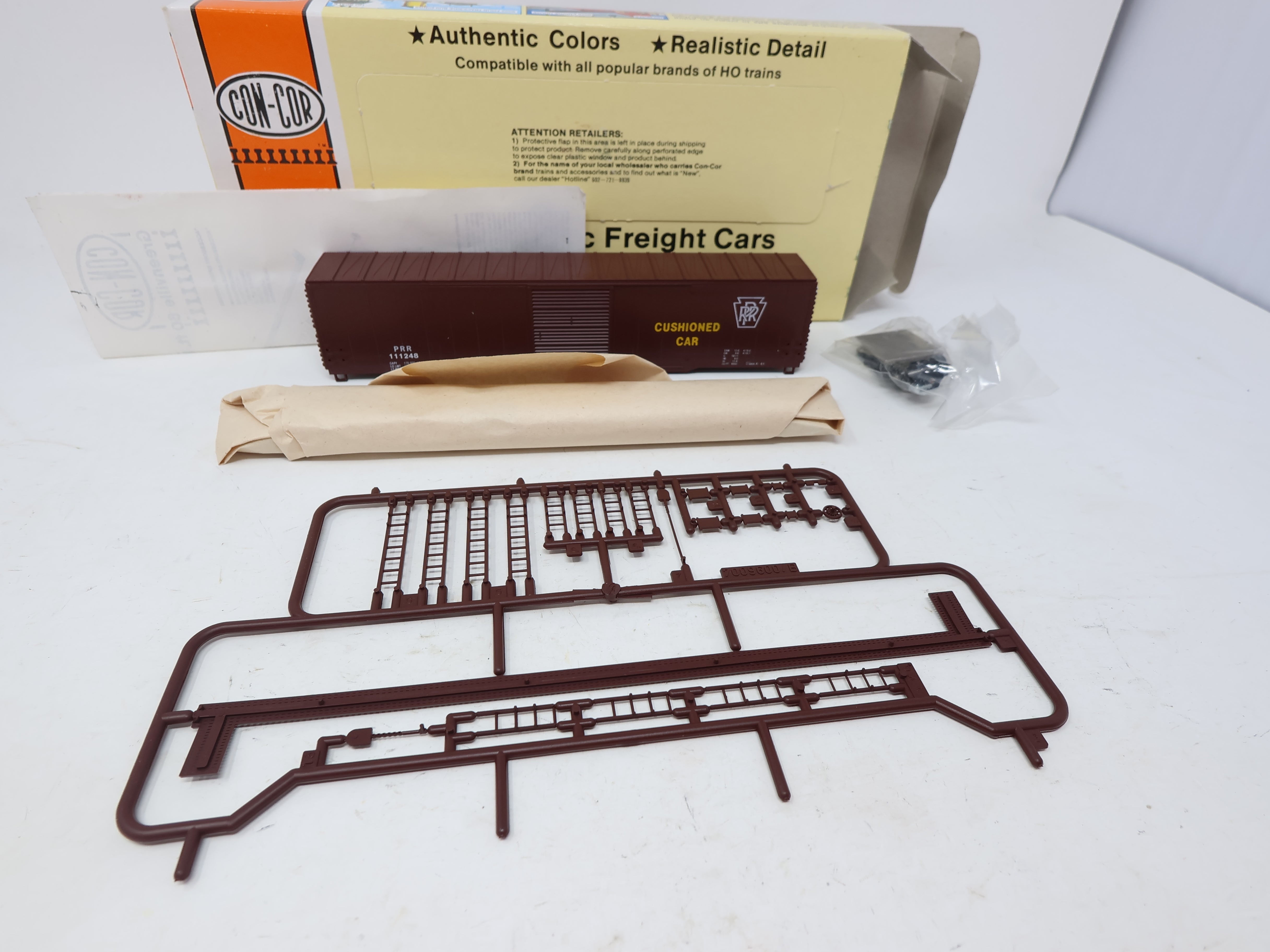 USED Con-Cor #1-551 HO Scale, 60' Single Door Box Car, Pennsylvania PRR #111248, Car7/12 (KIT)