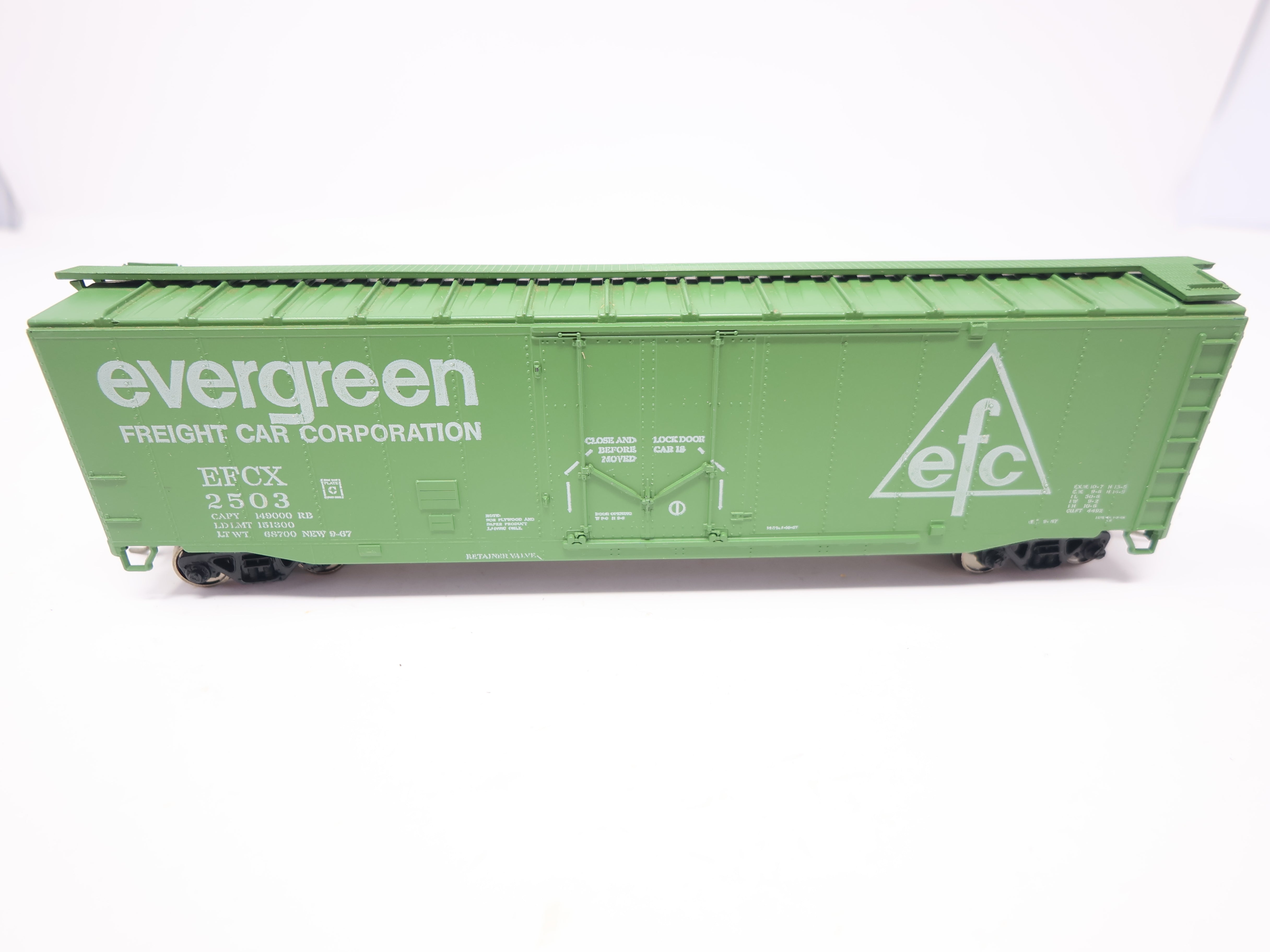 USED Athearn HO Scale, 50' Box Car, Evergreen Freight Car EFCX #2503