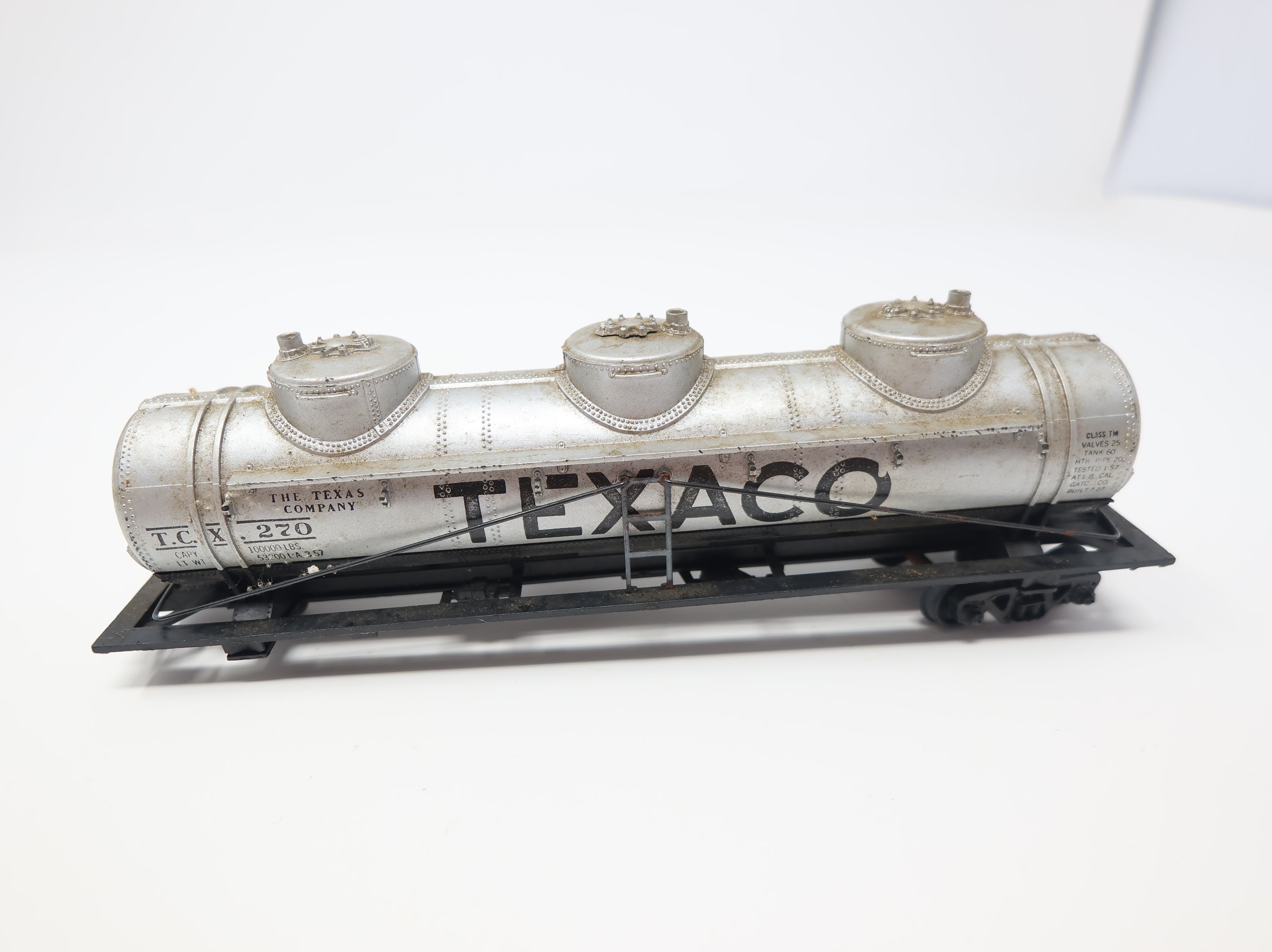 USED Athearn HO Scale Triple Dome Tank Car Texaco TCX #270 Rough