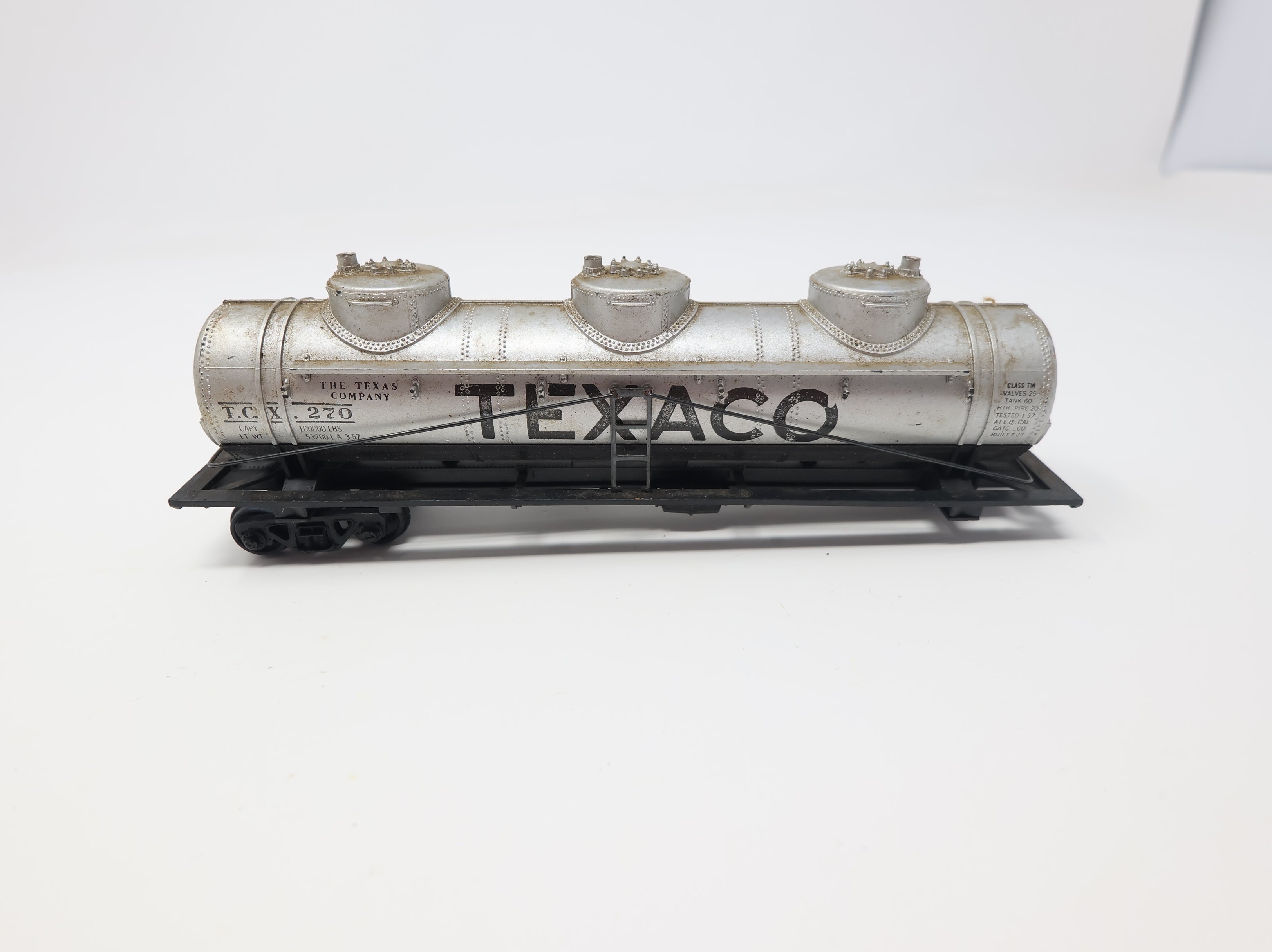 USED Athearn HO Scale Triple Dome Tank Car Texaco TCX #270 Rough