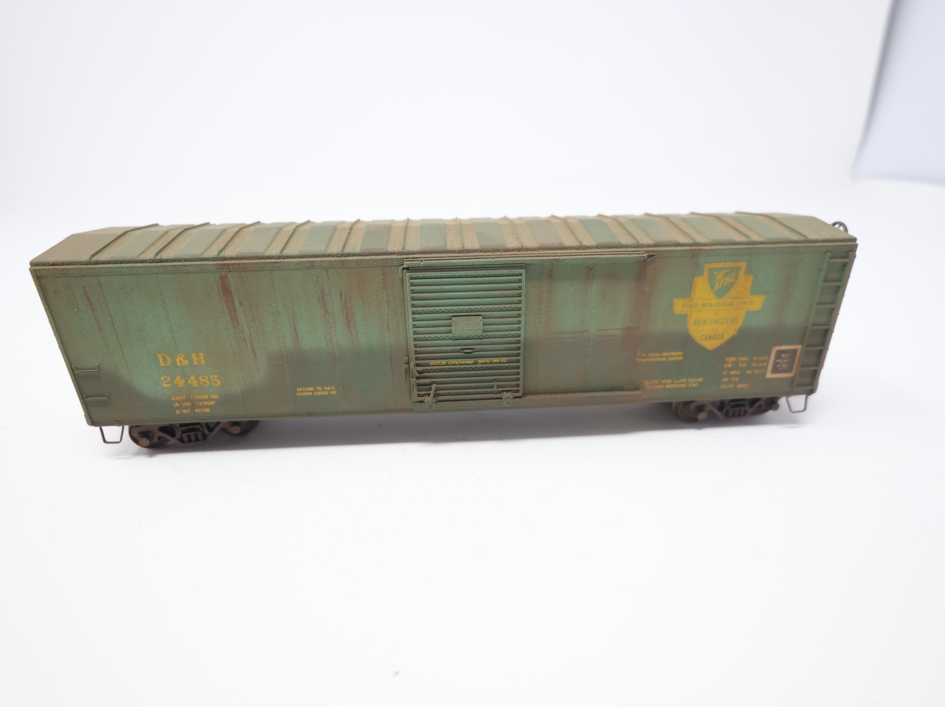 USED Athearn HO Scale 50' Box Car Delaware and Hudson D&H #24485 Weathered