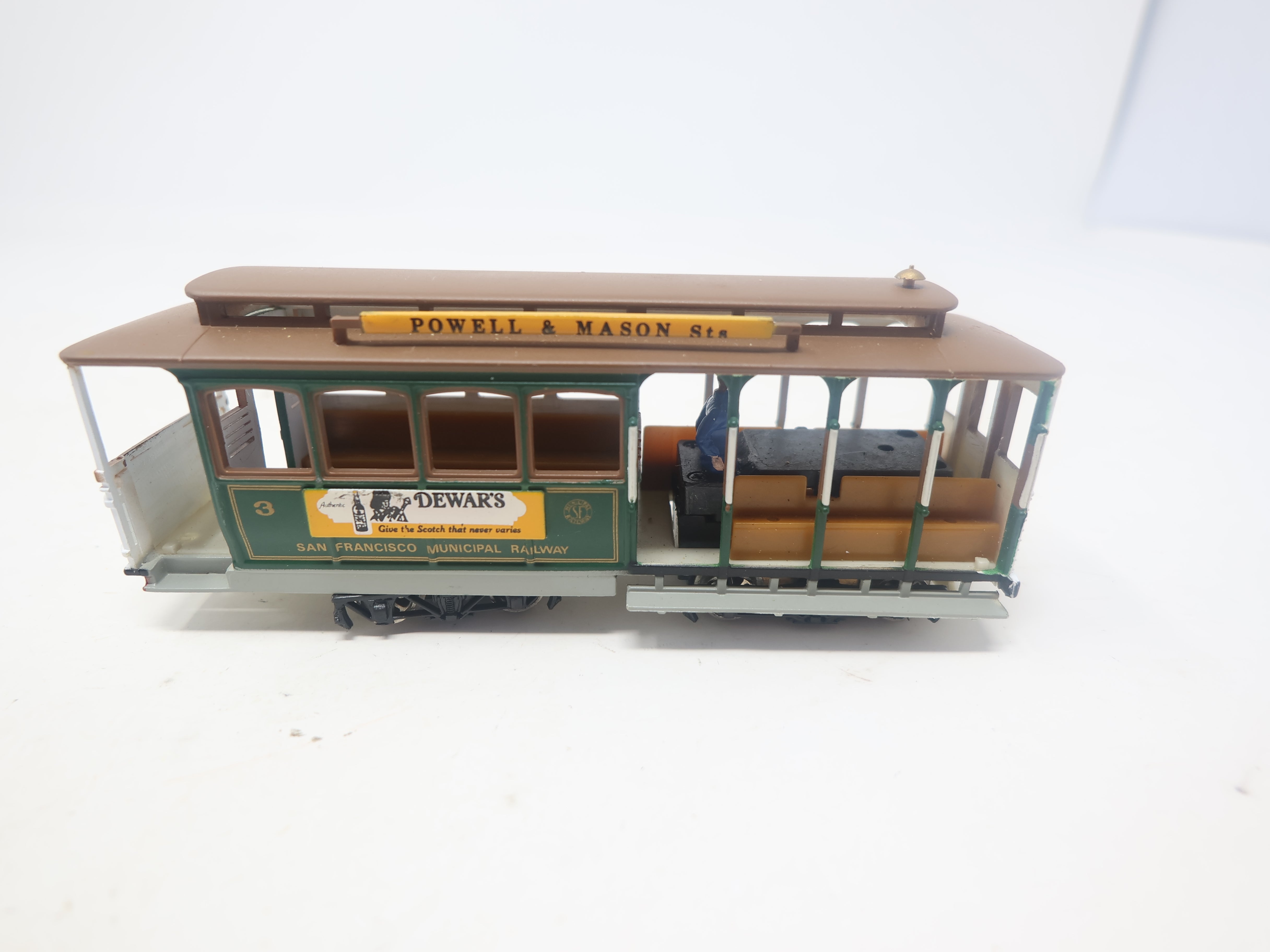 USED Bachmann HO Scale, Cable Car, San Francisco Powell & Mason