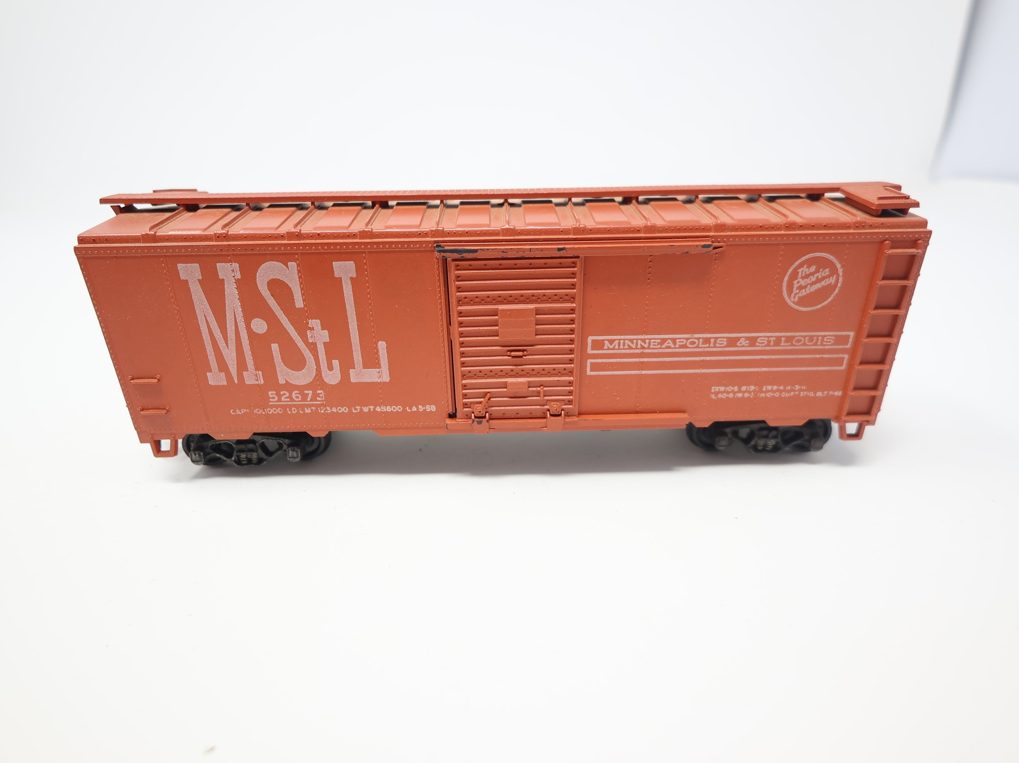 USED Athearn HO Scale 40' Steel Box Car Minneapolis & St Louis MStL #52673