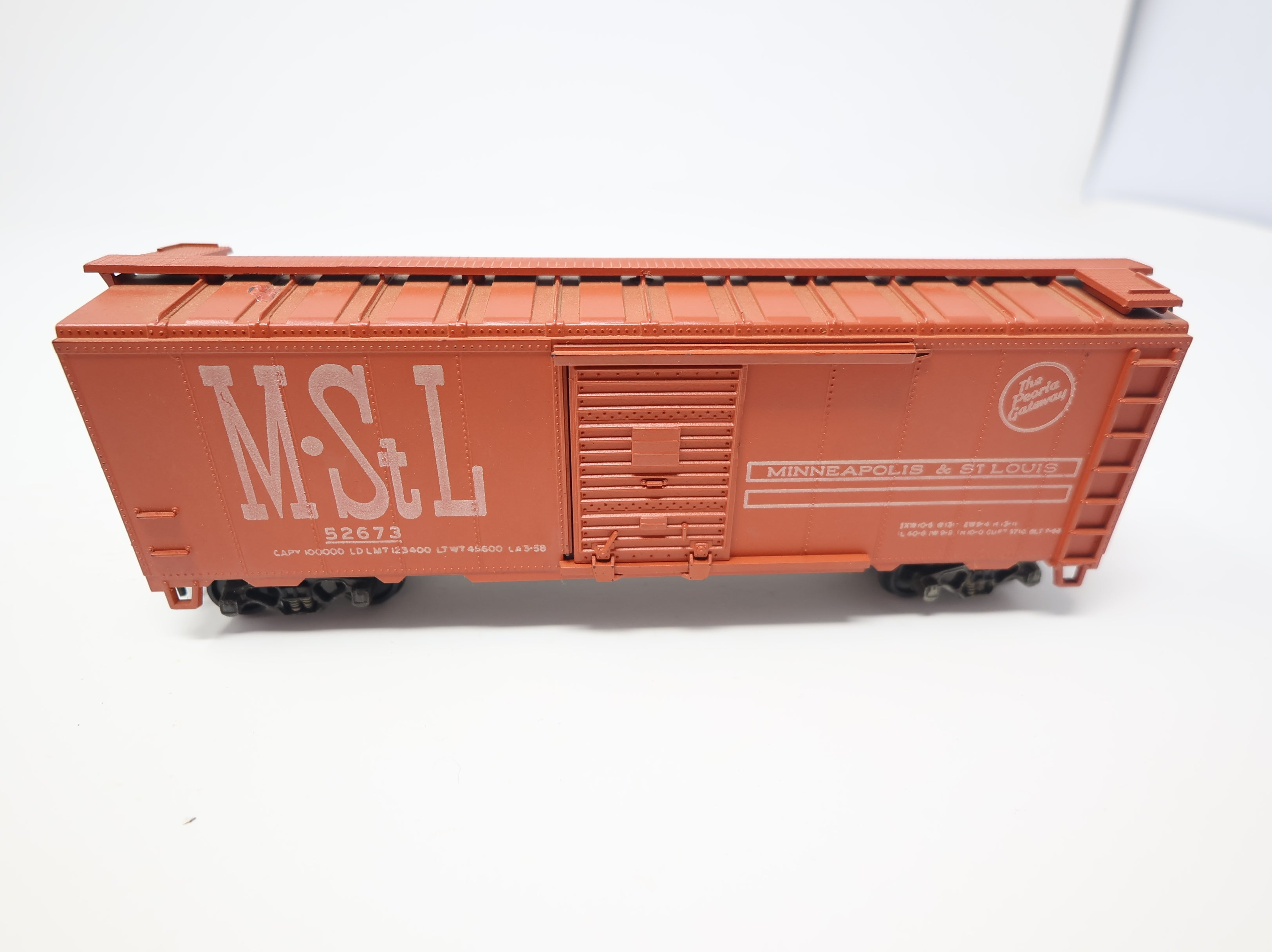 USED Athearn HO Scale 40' Steel Box Car Minneapolis & St Louis MStL #52673