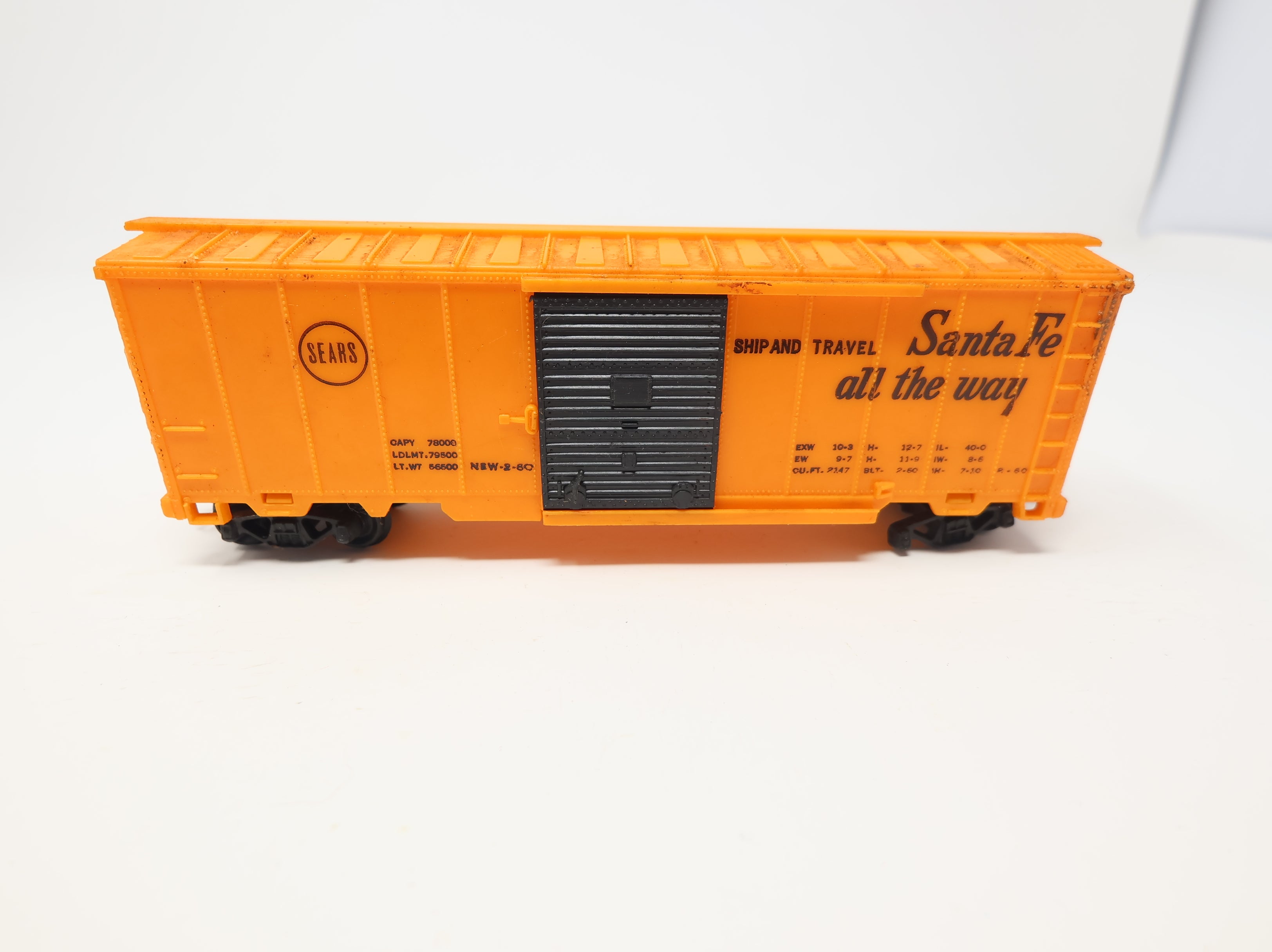 USED Marx HO Scale 40' Box Car Sears Santa Fe